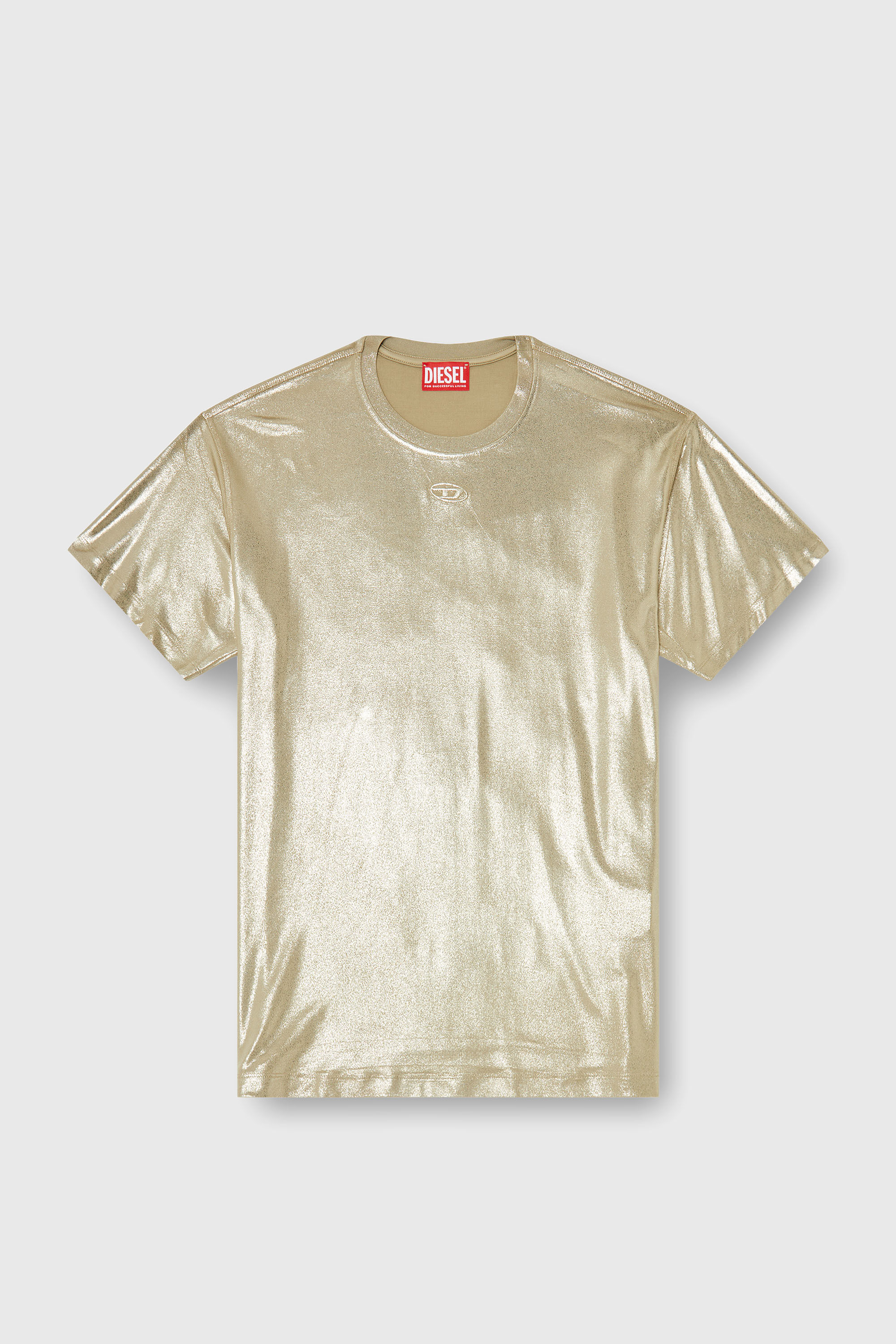 Diesel - T-NORMY-AA2, Damen Jersey-T-Shirt mit Metallic-Finish in Gold - 2
