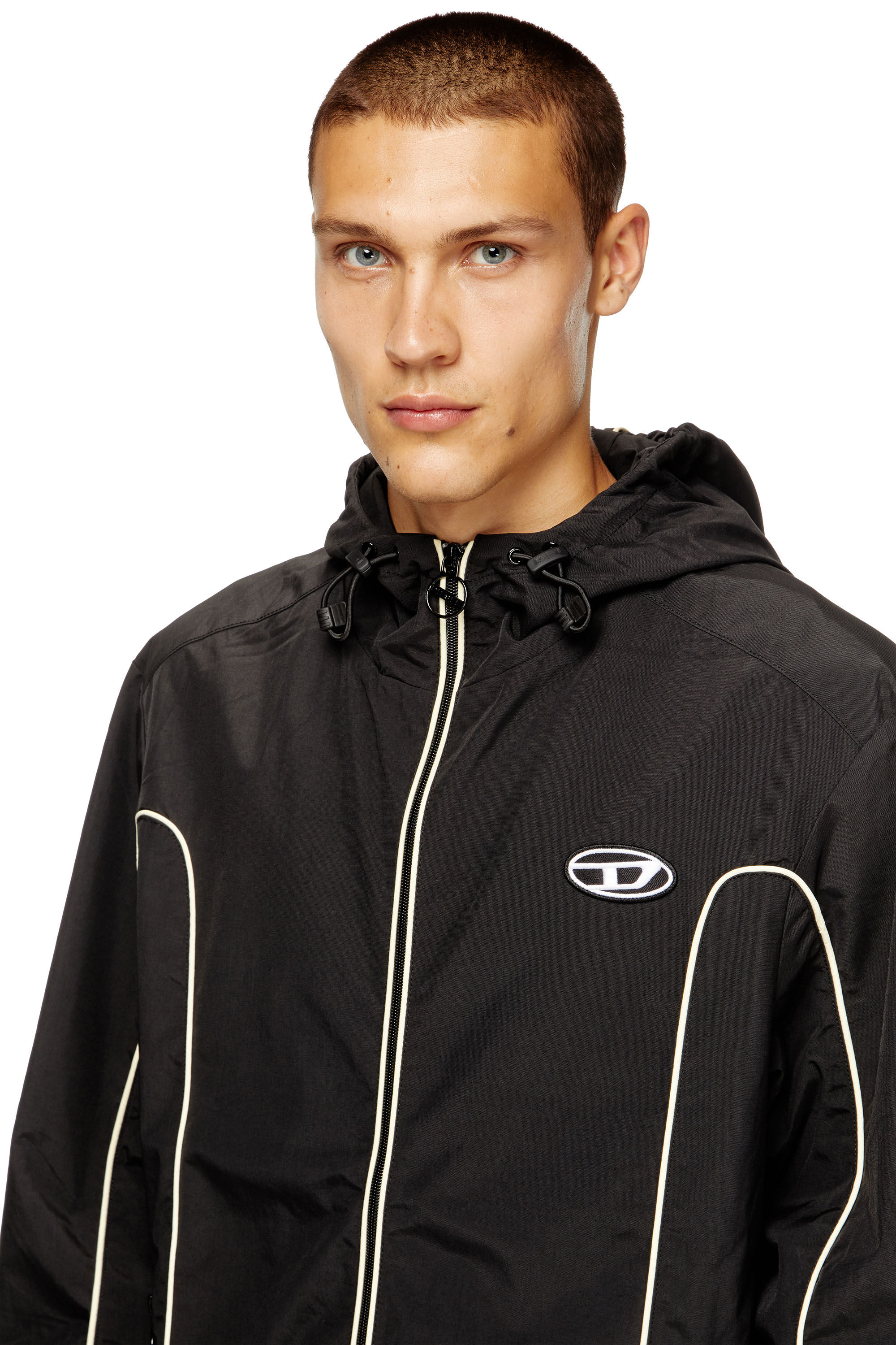 Diesel - J-HIVES, Herren Windjacke mit Kontrastpaspelierung in Schwarz - 5