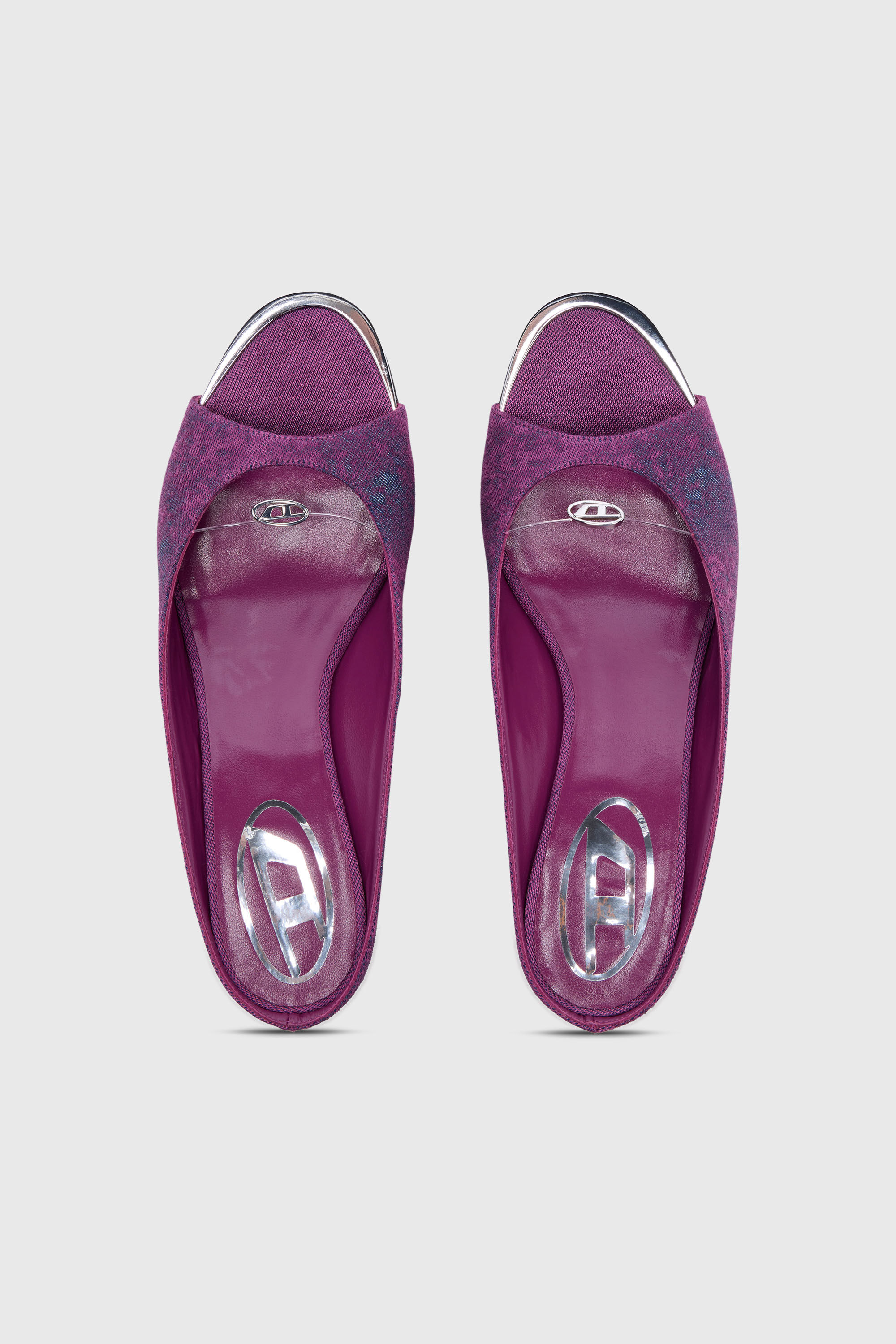 Diesel - D-DIAM'S-SA-40, Damen D-Diam's-Denim-Pantolette mit schwebendem Oval D in Violett - 5