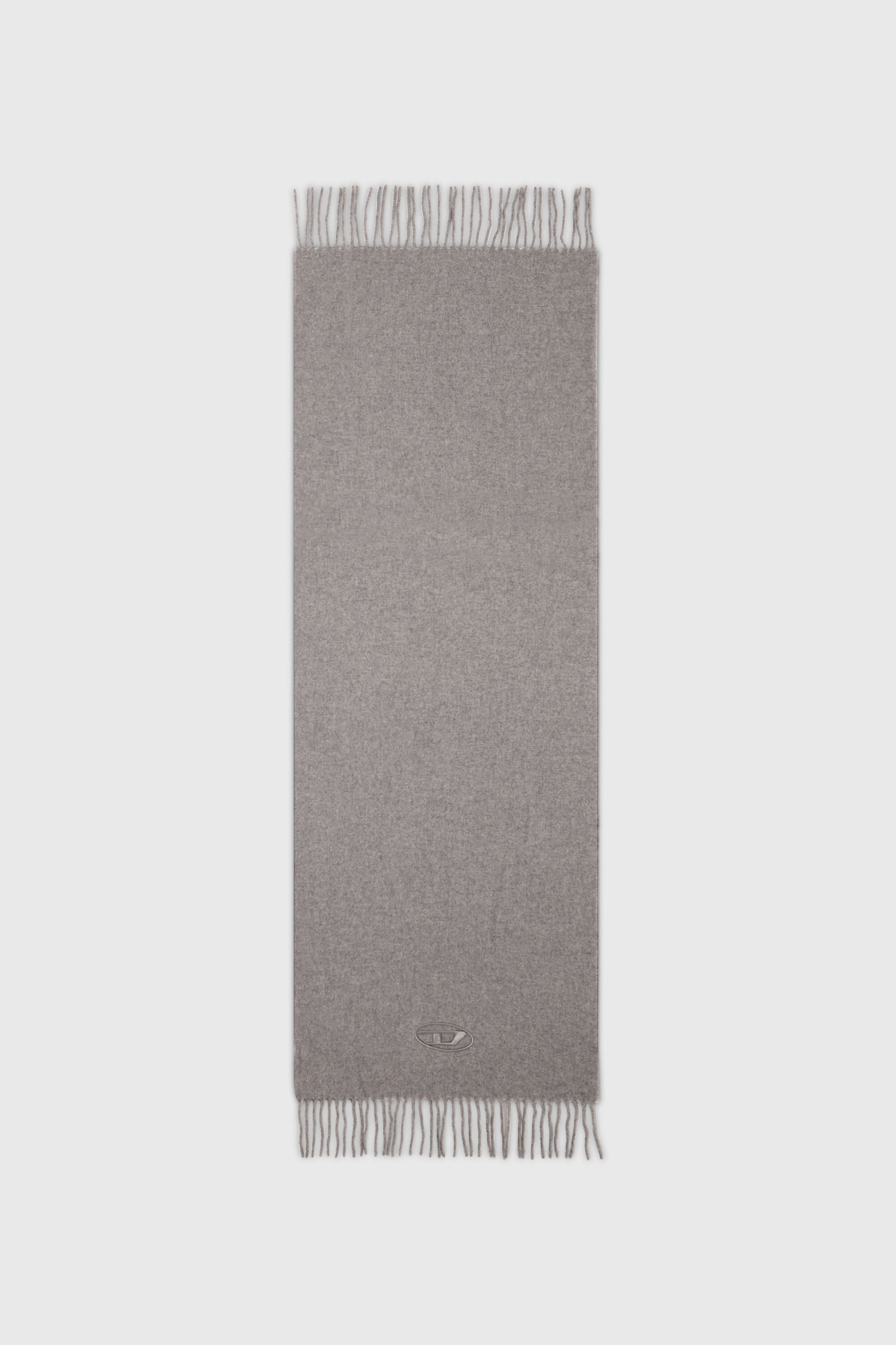 Diesel - S-IMON-D-LONG, Unisex Schal aus Wollmischung mit Fransenabschl&uuml;ssen in Grau - 2