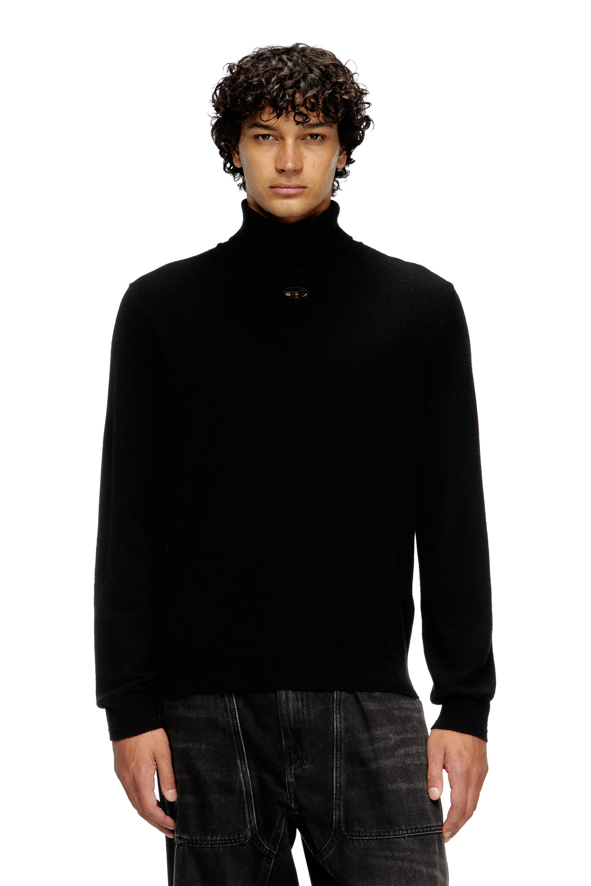 Diesel - K-VIERI-TN, Herren Rollkragenpullover aus Wolle und Kaschmir in Schwarz - 3