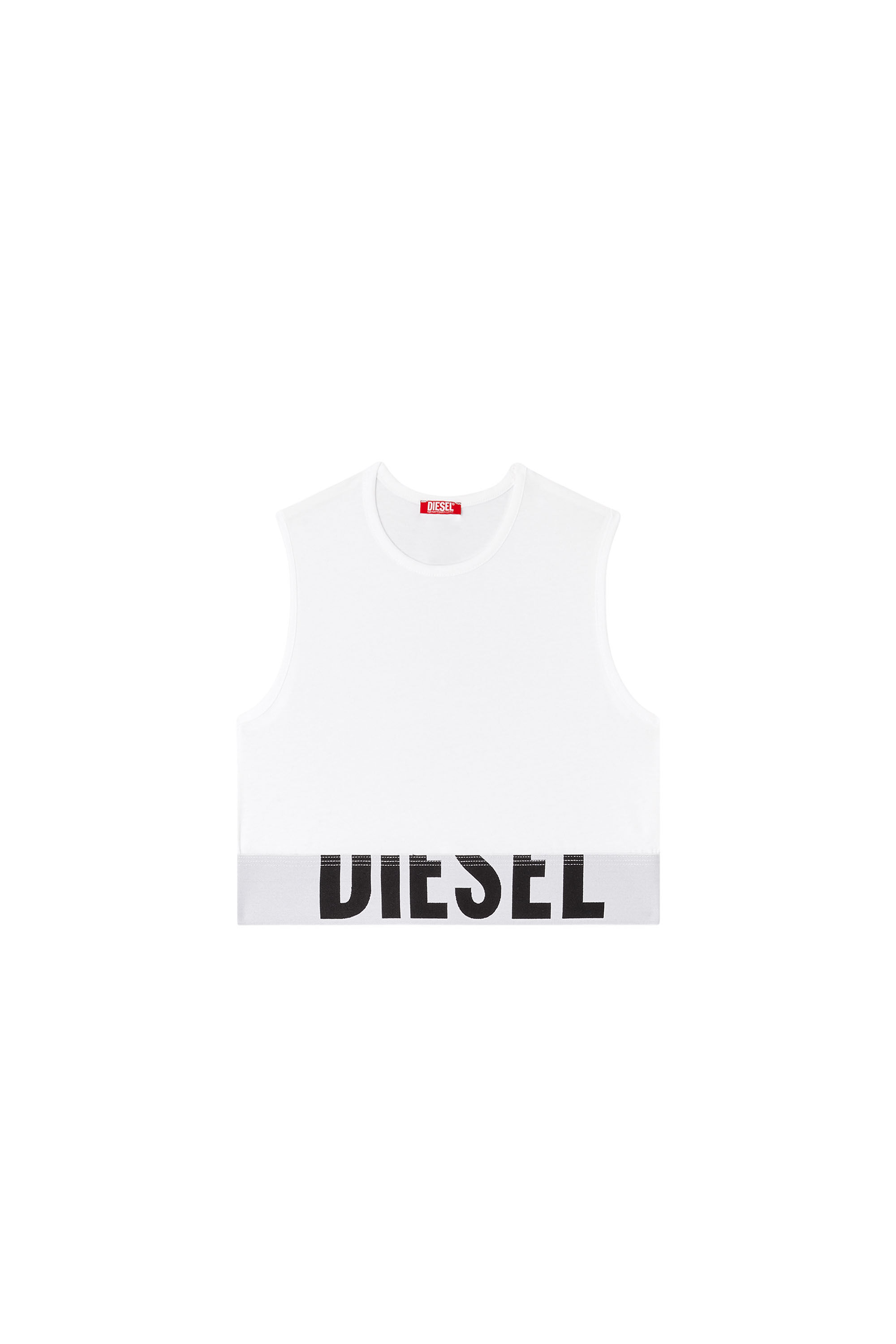 Diesel - ADA-D-POP, Damen Verkürztes Tanktop mit Cut-off-Logo in Weiß - 2