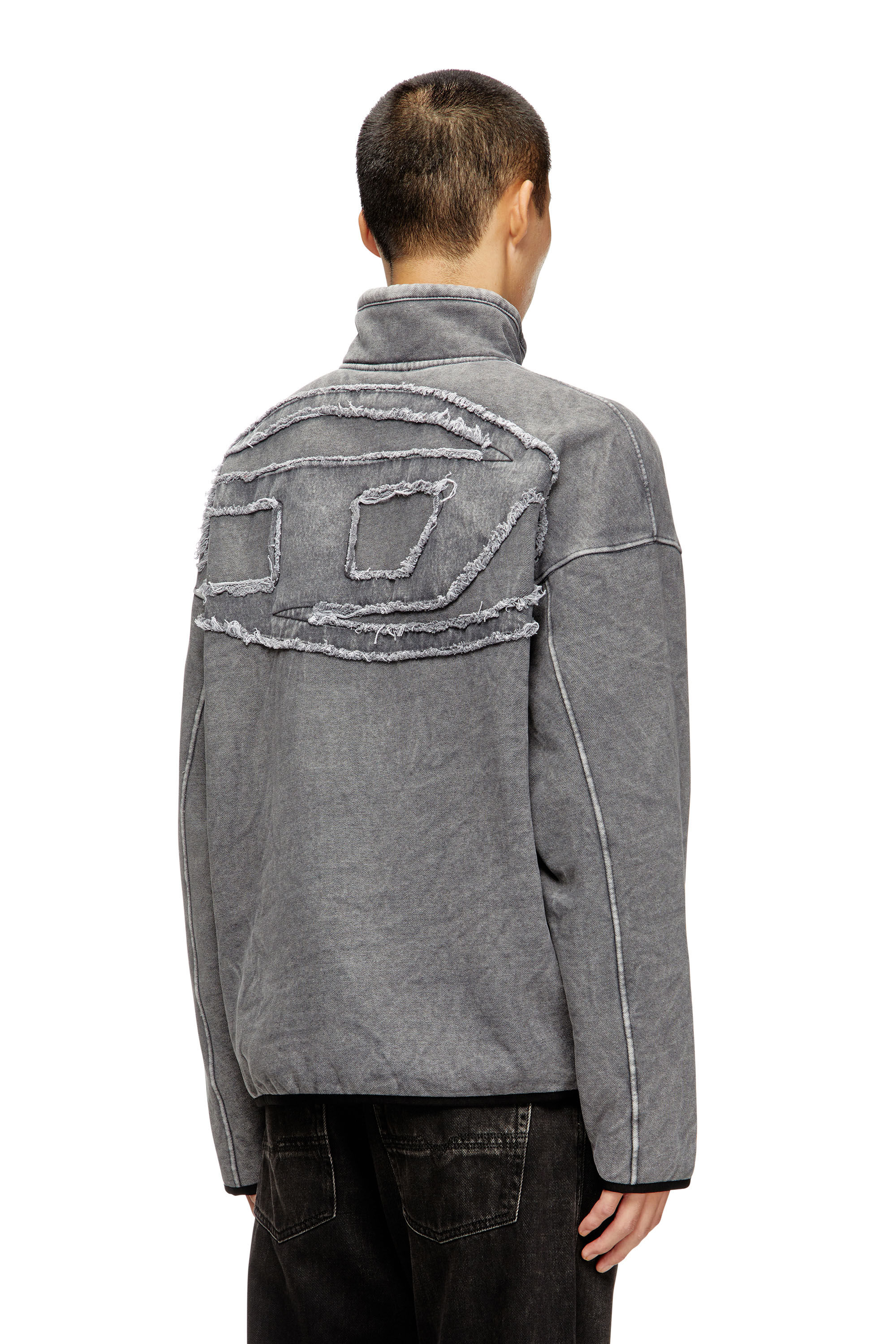 Diesel - S-BATY-NEW, Herren Sweatshirt mit Reißverschluss und Innenfutter in Grau - 4