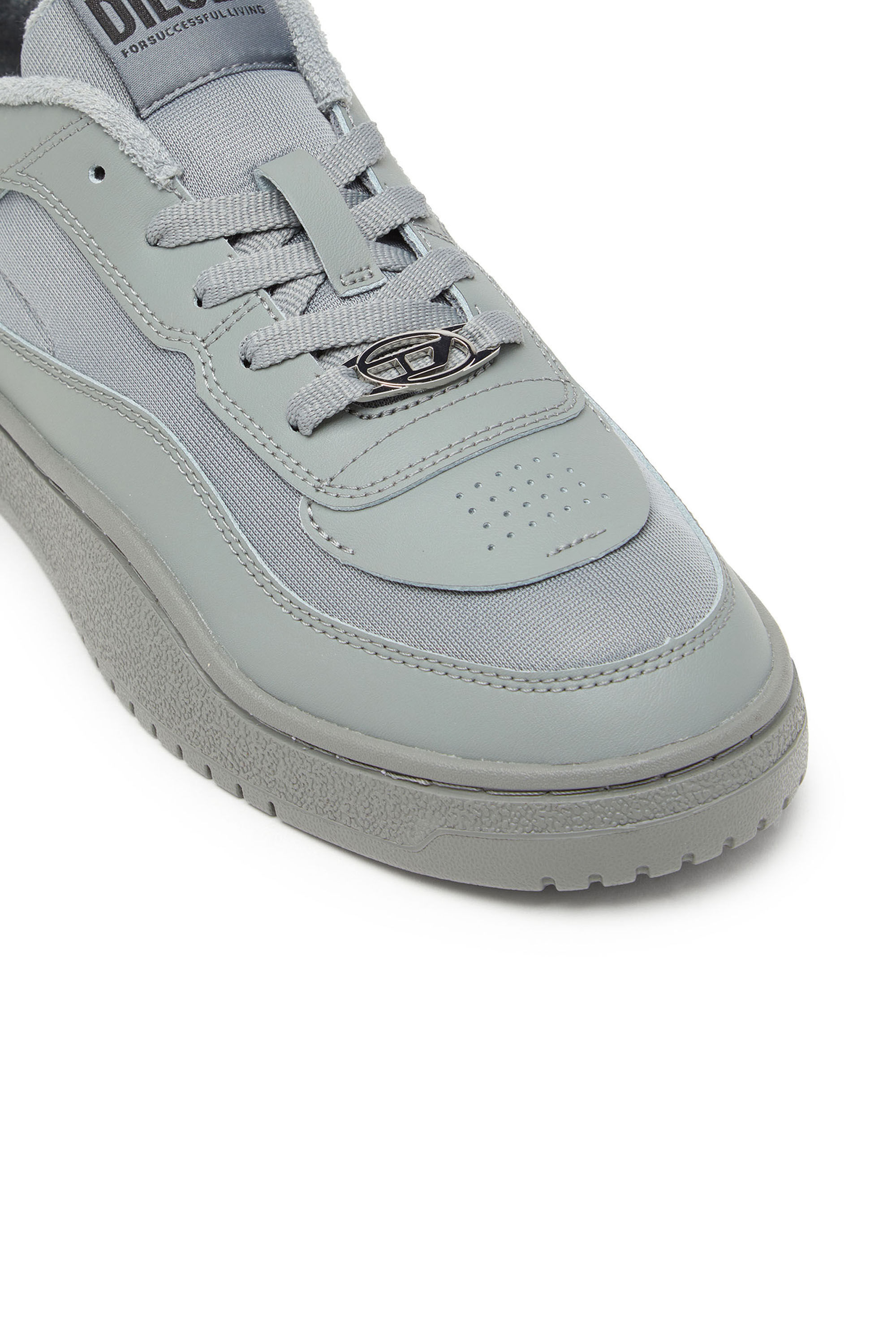 Diesel - S-OVAL SKATE LOW, Herren S-Oval Skate-Sneakers aus Leder mit Einsatz aus Stoff in Grau - 6