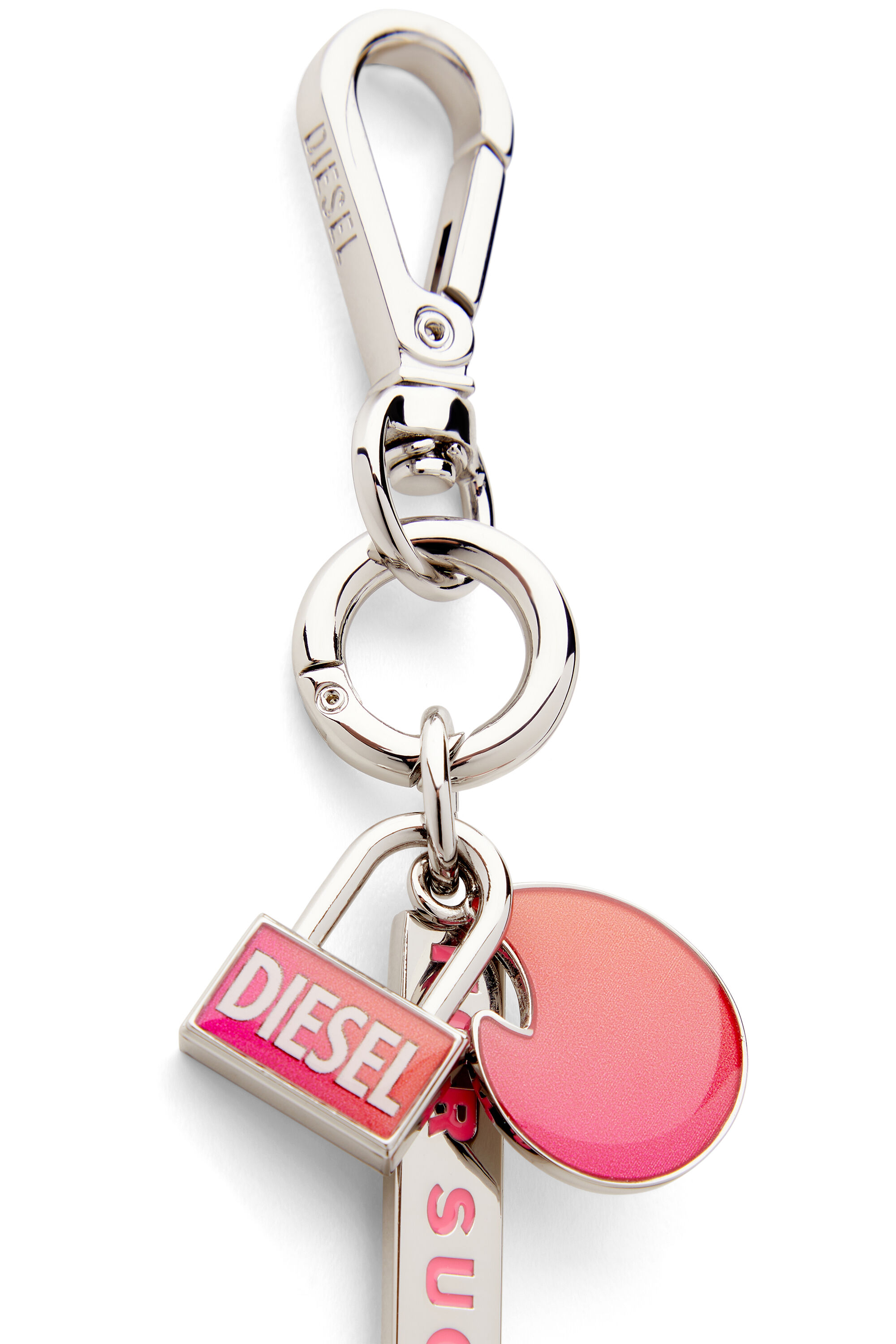 Diesel - TINDER CHARM, Unisex Degrad&eacute; metal Schl&uuml;sselanh&auml;nger in Silber/Rosa - 3