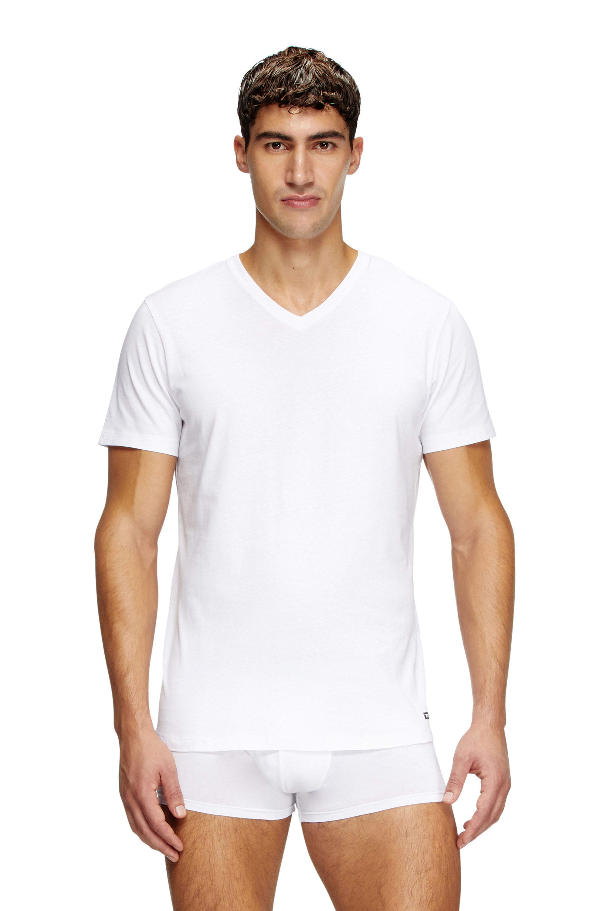 Diesel - MICHAEL-D-BOX-3PACK, Herren T-Shirts mit V-Ausschnitt im Dreierpack in Weiß - 3