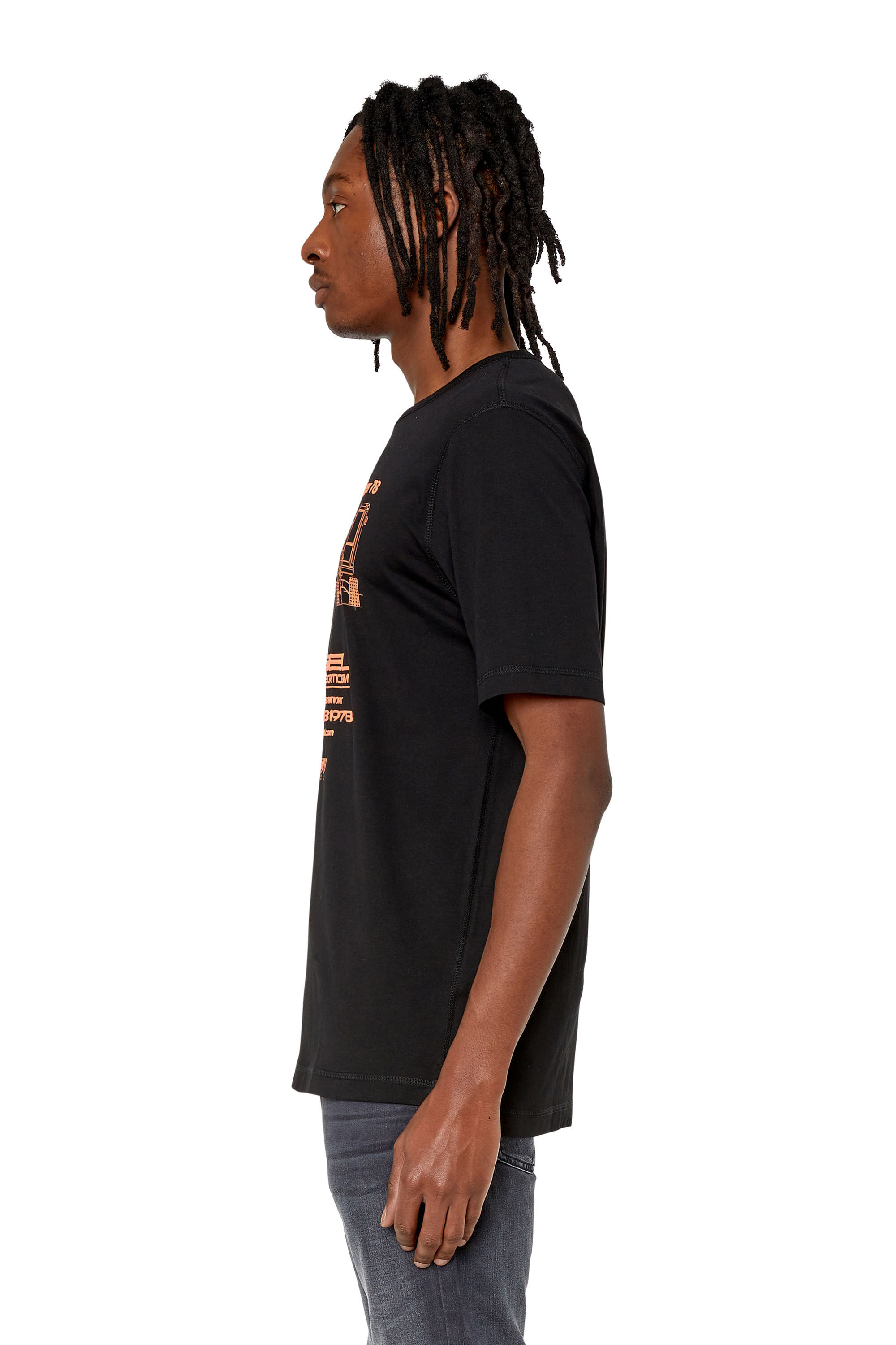 Diesel - T-JUST-SLITS-G1, Schwarz - Image 5