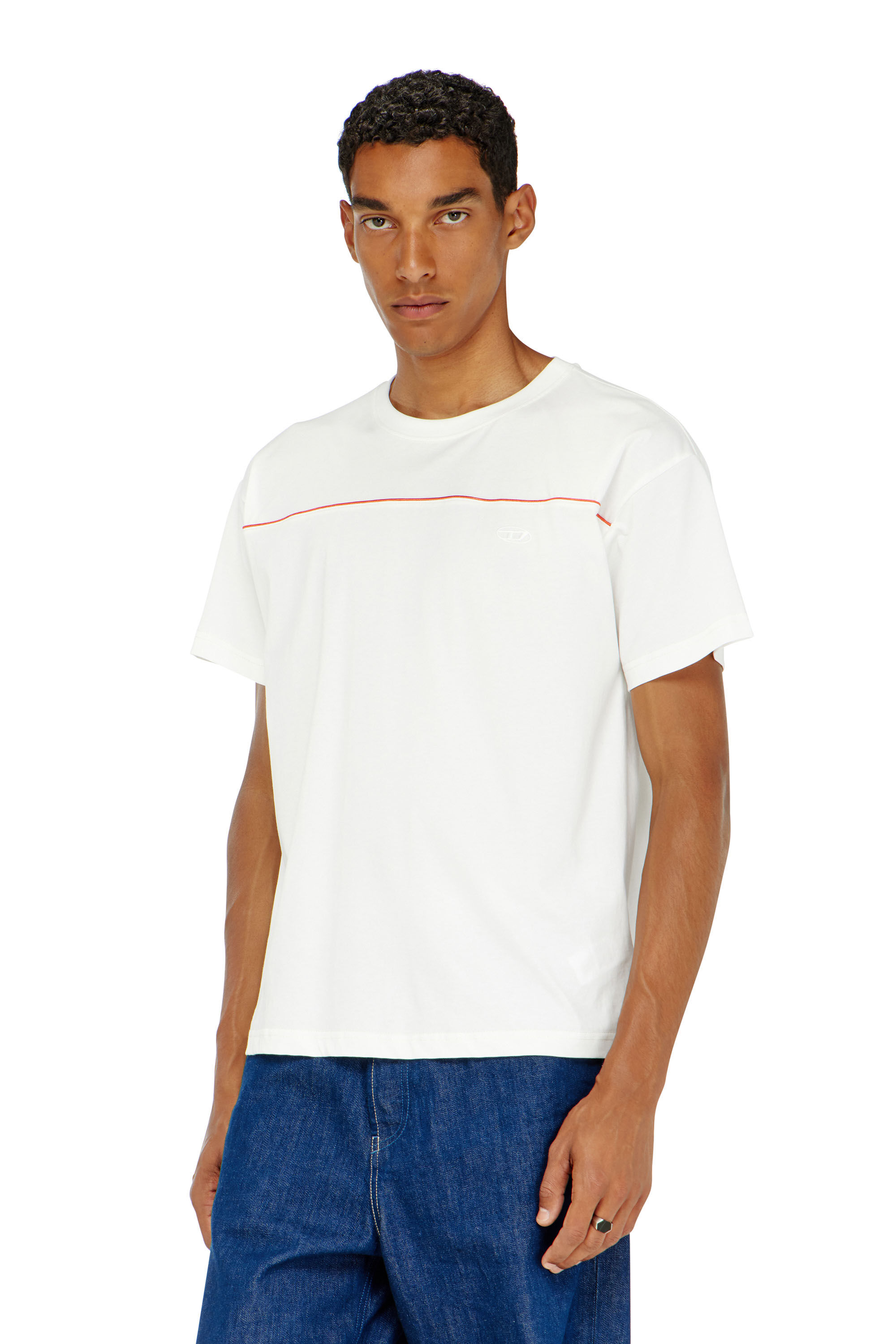 Diesel - T-NORM-PIPING, Herren T-Shirt mit kontrastierenden Paspeln in Wei&szlig; - 3
