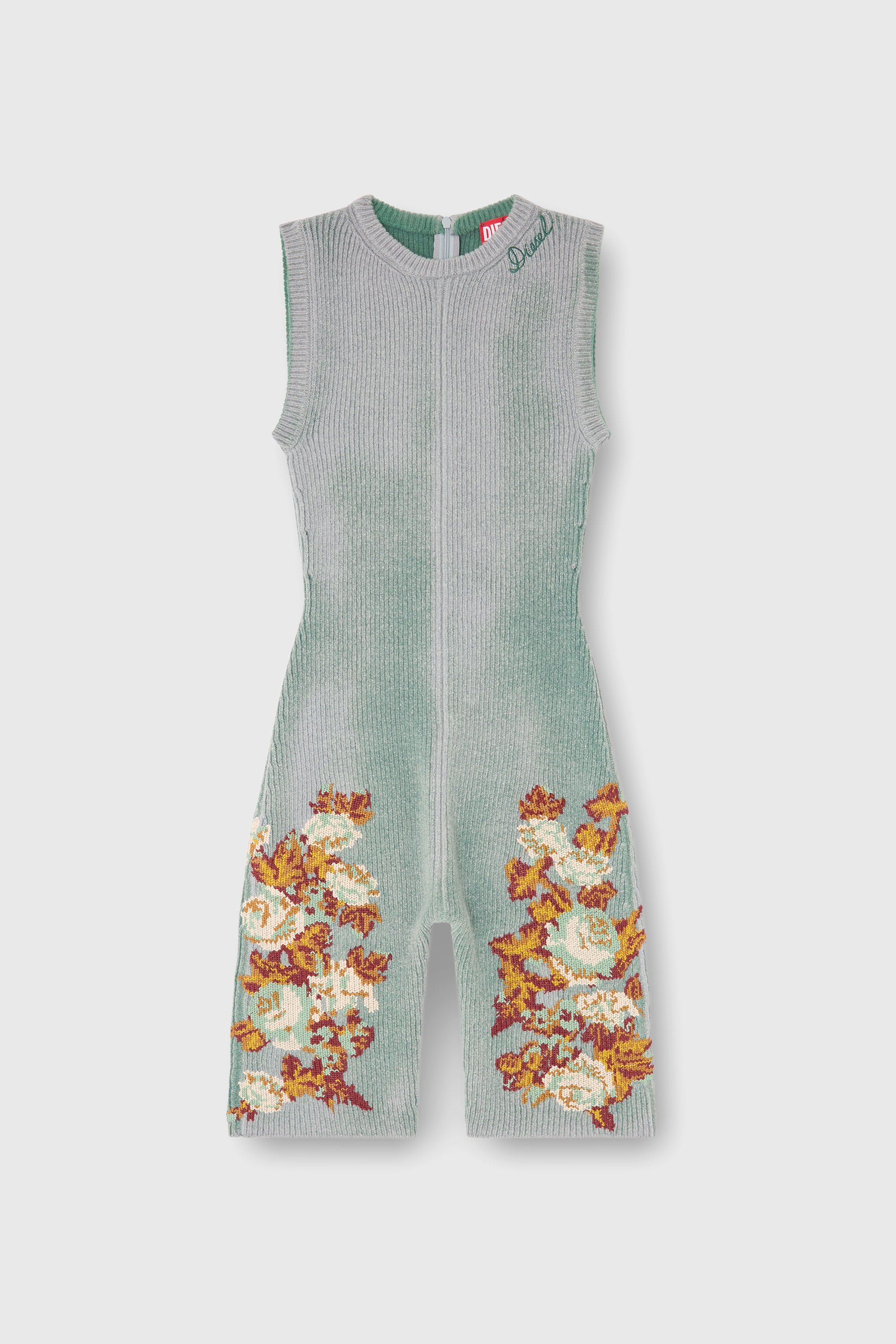 Diesel - M-RAREM, Damen Gestrickter Overall mit Blumenmuster in null - 2