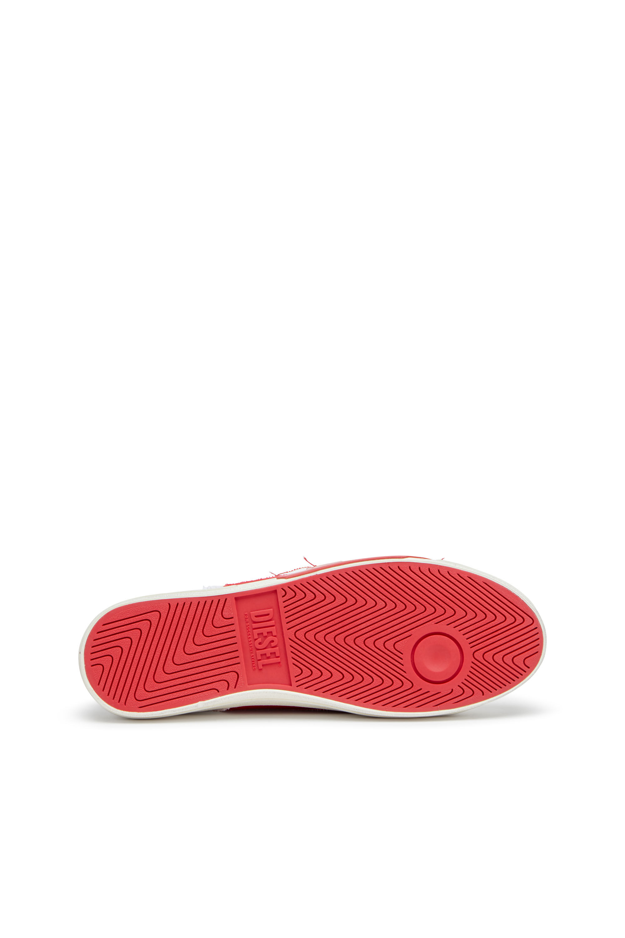 Diesel - S-D-VERSE MID, Herren S-D-Verse-High Top-Sneakers aus Canvas mit Schmutz-Effekt in Weiss/Rot - 5