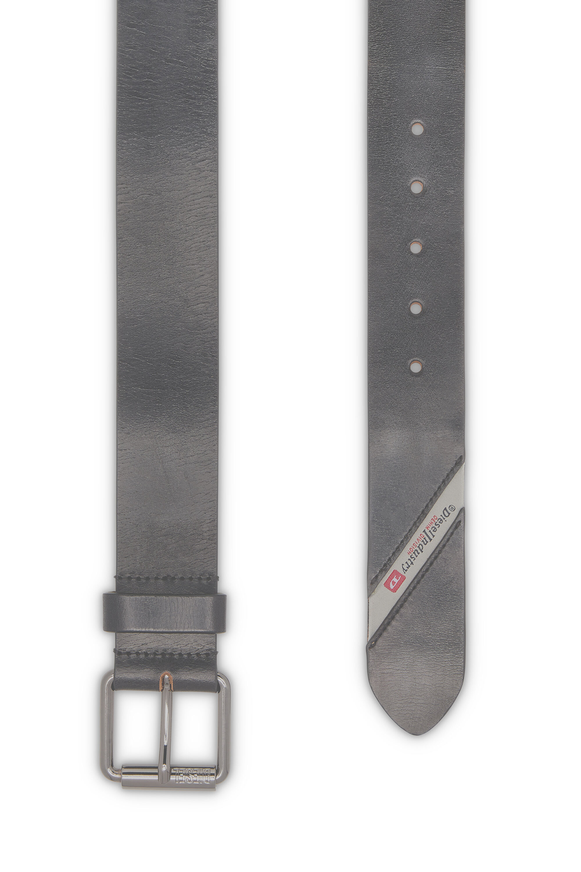 Diesel - B-FLAG, Herren Gürtel aus Leder mit Fifth Pocket-Logo-Flagge. in Schwarz - 2