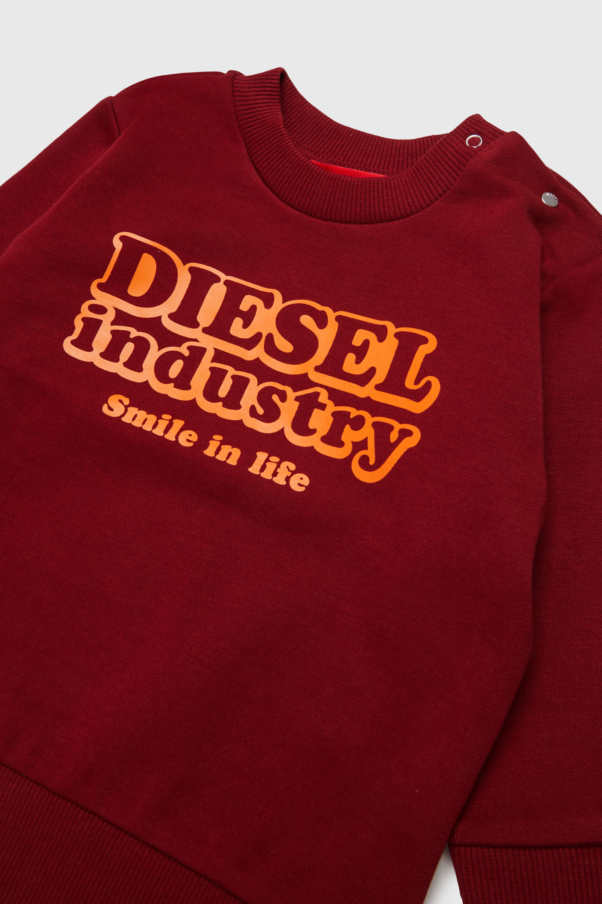 Diesel - SLODIMB, Herren Baumwoll-Sweatshirt mit Diesel Industry Print in Rot - 3