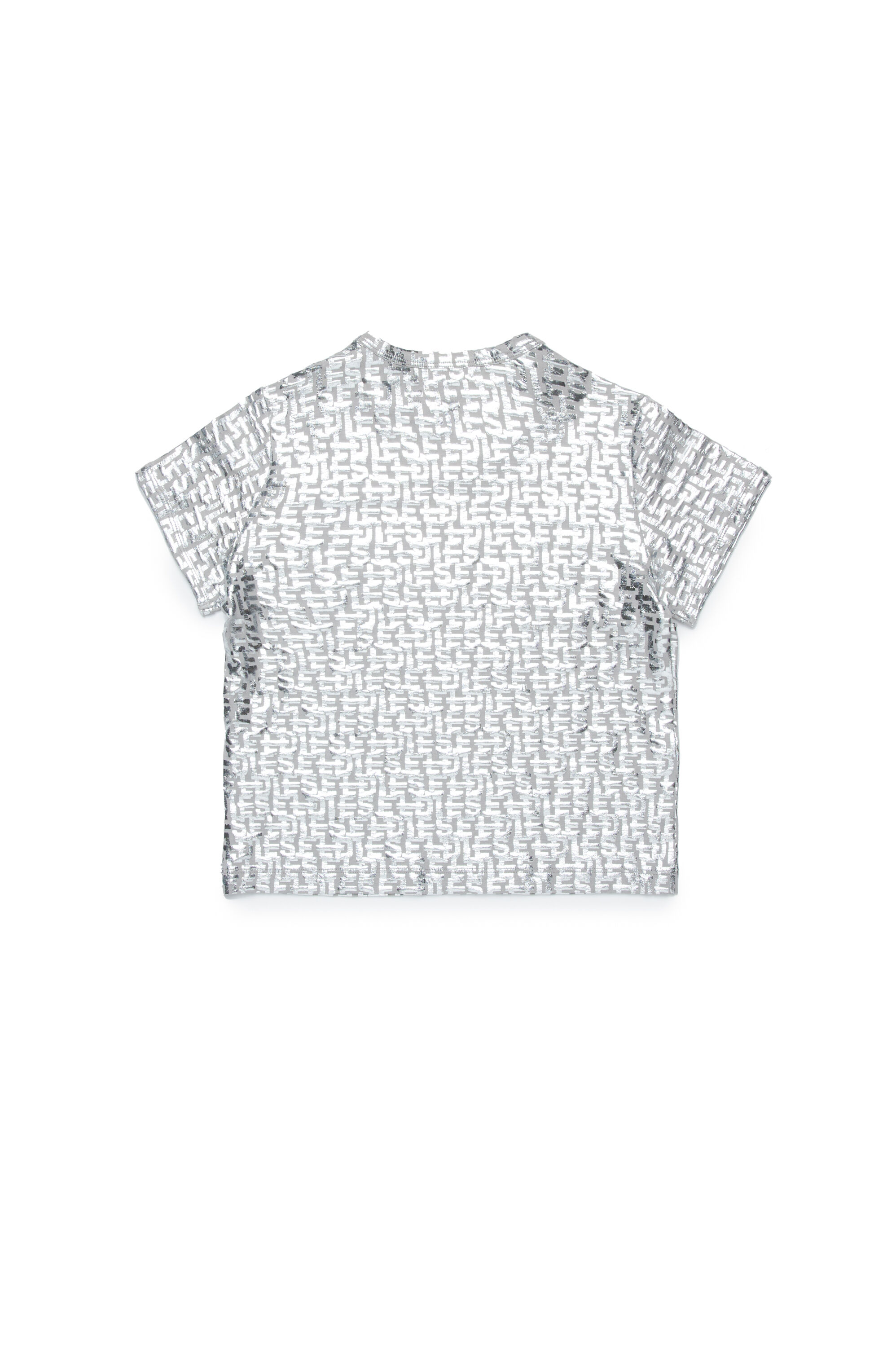 Diesel - TUNCUTIELONGL5, Damen T-Shirt mit Diesel-Monogram-Folie-Print in Silber - 2
