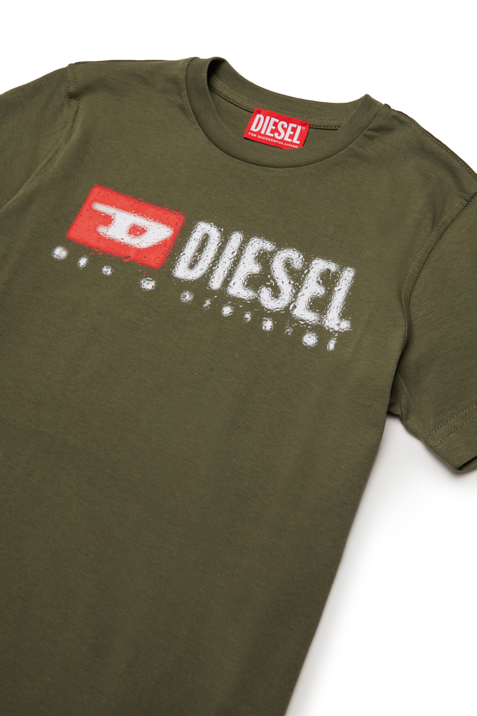 Diesel - TADJUSTK14, Herren Baumwoll-T-Shirt mit aufgedrucktem Logo in Armeegrün - 3