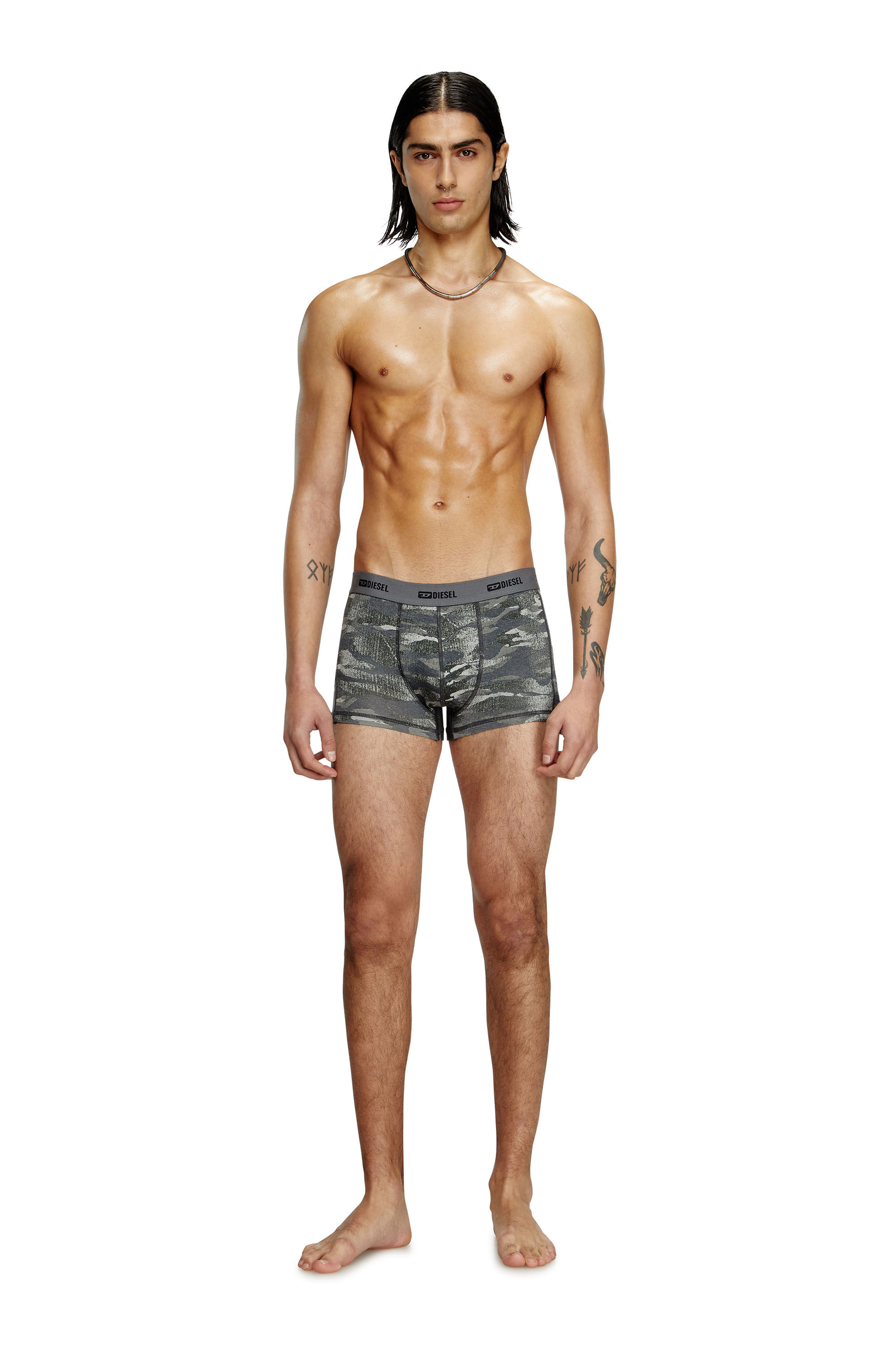 Diesel - DAMIEN-UTLT-3PACK, Herren Einfarbige und Camouflage Retropants im Dreierpack in Schwarz/Grau - 1