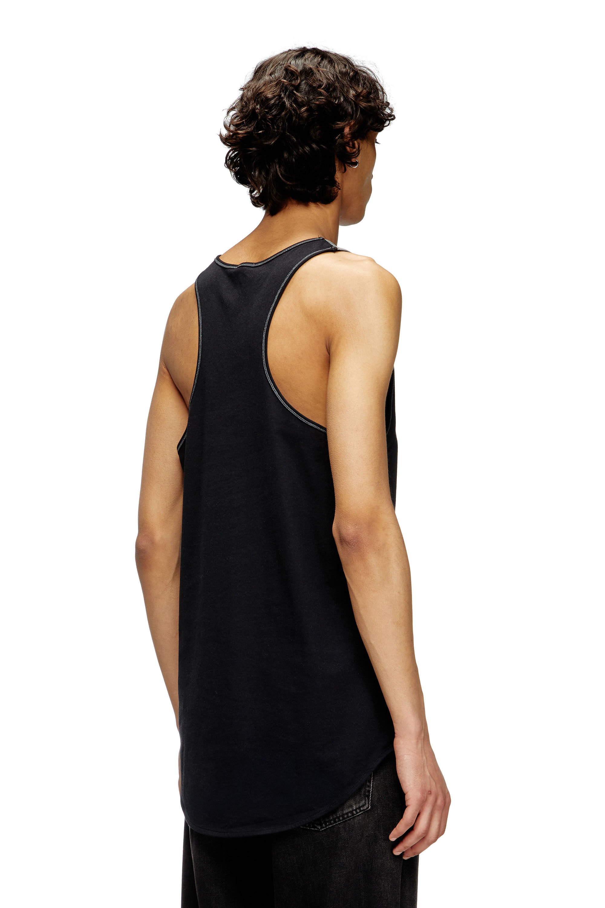 Diesel - T-SHAN, Unisex Tanktop mit Text-Print in Schwarz - 4