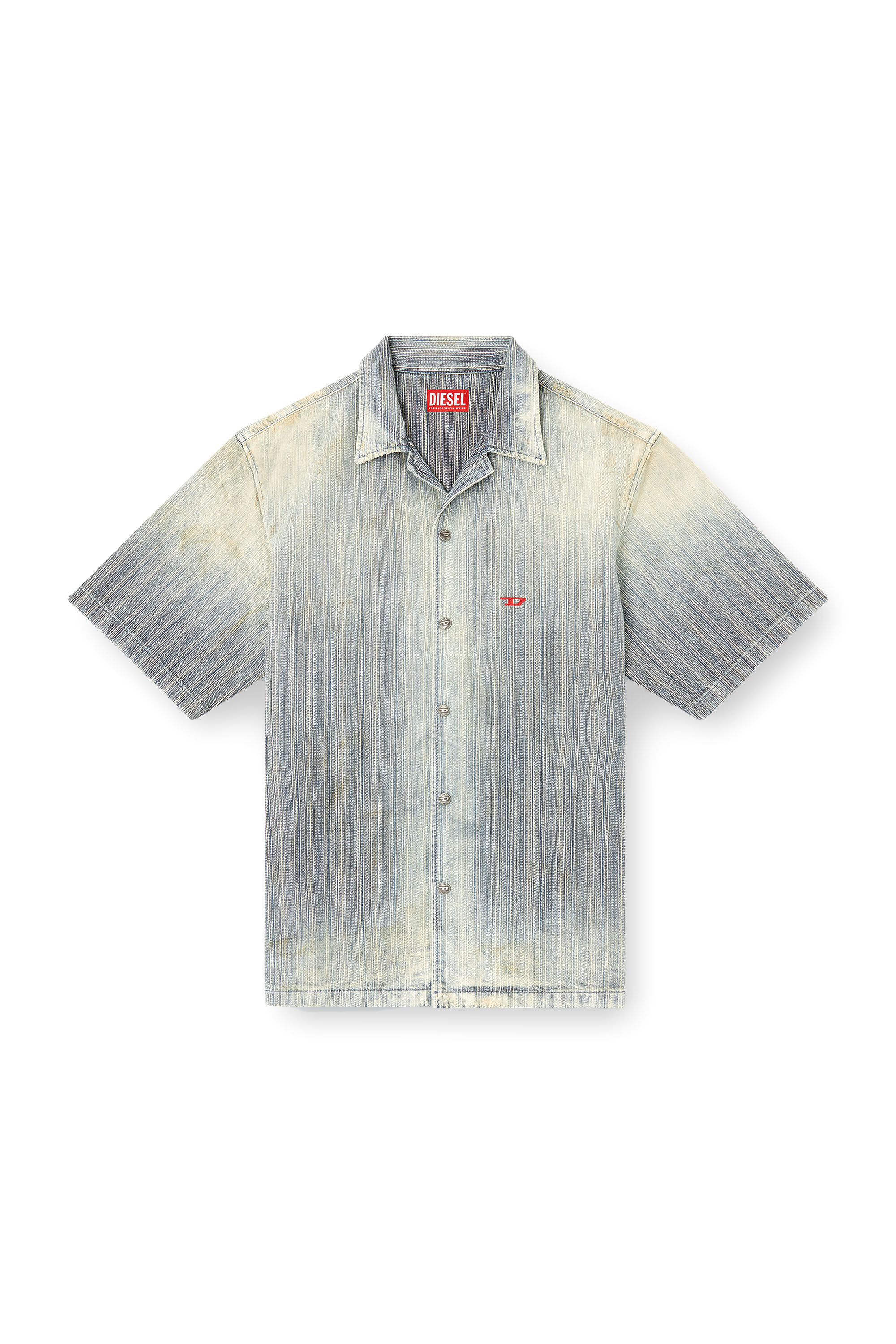 Diesel - D-NABIL-D, Herren Bowling-Hemd aus Indigo-Denim in Mittelblau - 2