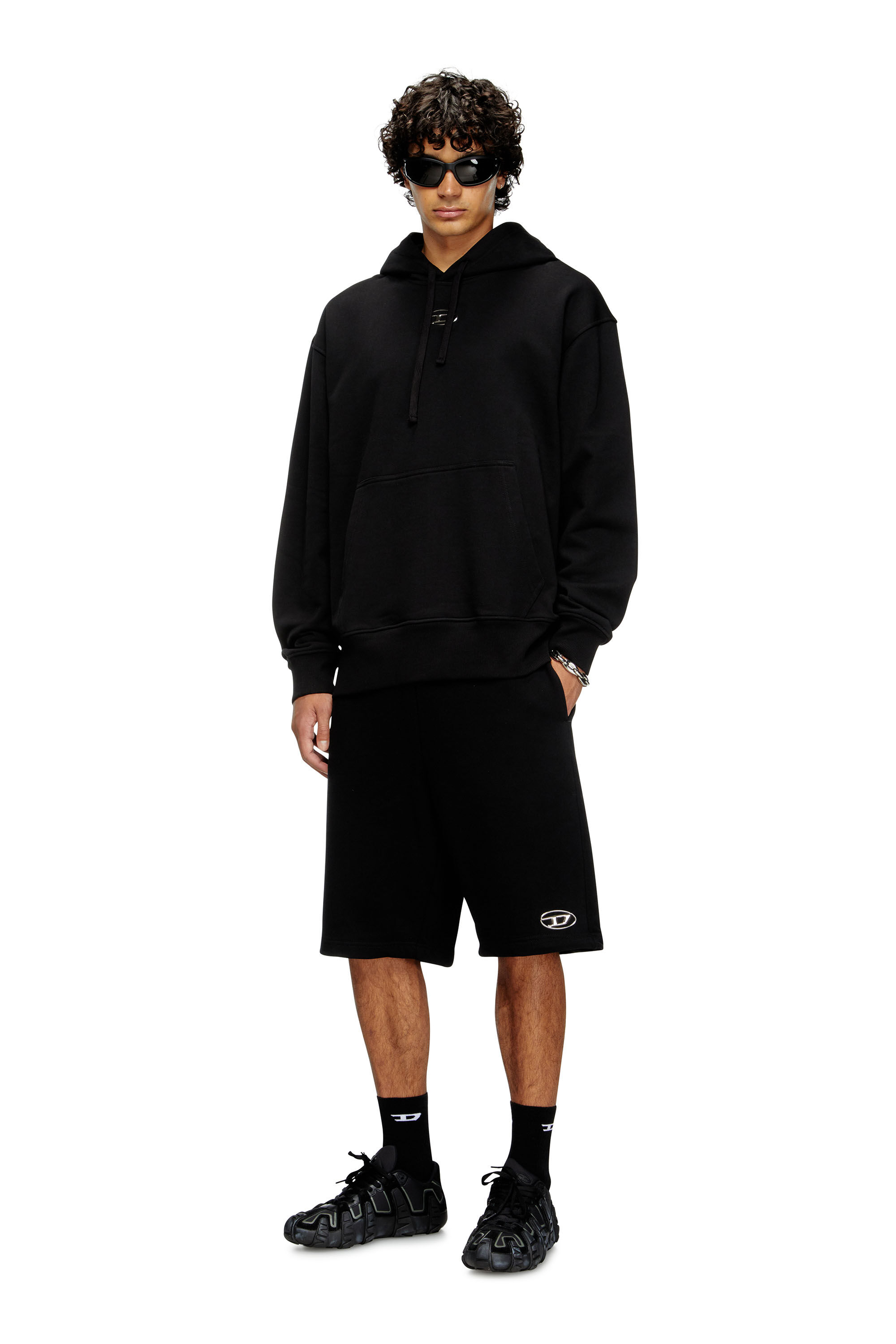 Diesel - P-MARSHY-OD, Herren Sweatshorts mit Spritzguss-Logo in Schwarz - 1