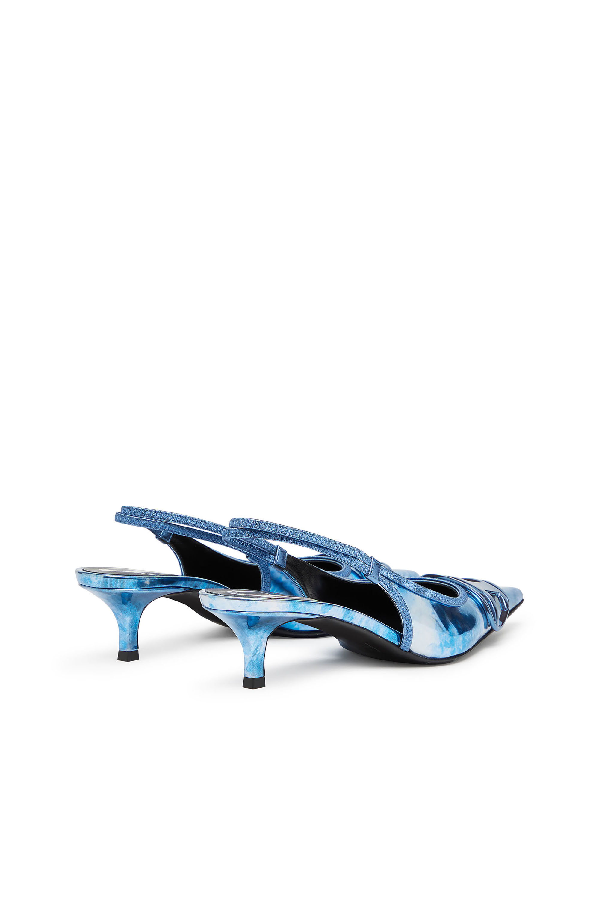 Diesel - D-VENUS SB 40, Damen Zweifarbige Metallic-Slingback-Pumps in Blau - 3
