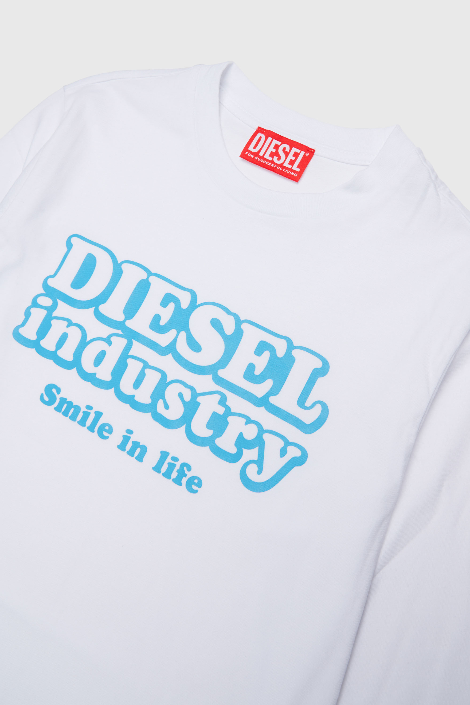 Diesel - TLODIMLS OVER, Herren Langarm-T-Shirt mit Diesel Industry Print in Wei&szlig; - 3