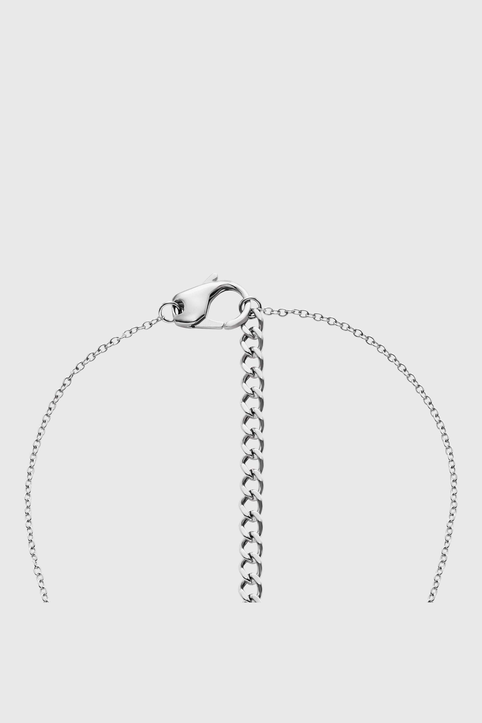 Diesel - DX1750040, Unisex Halskette aus Edelstahl mit Pav&eacute;-Anh&auml;nger in Silber - 3