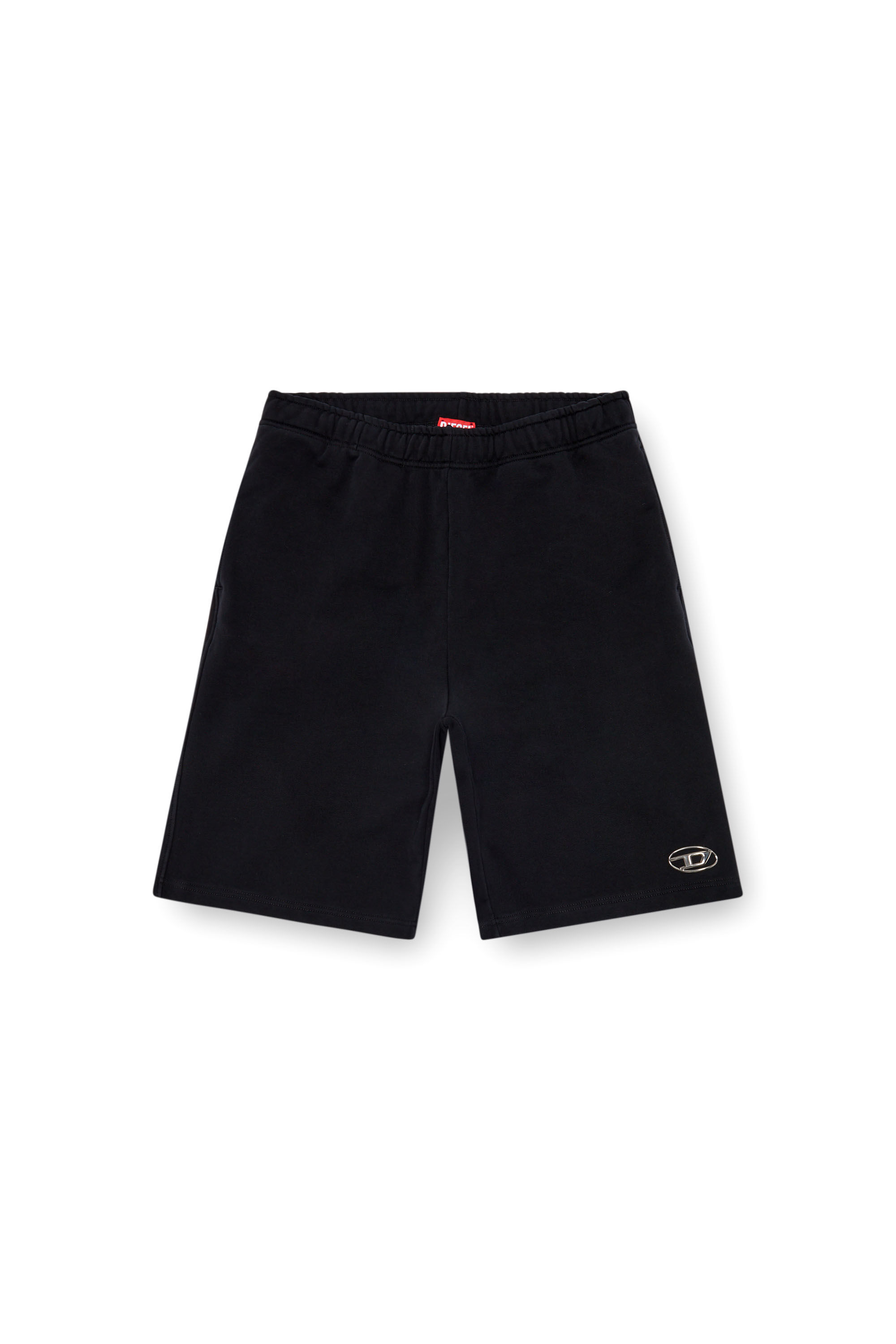 Herren Sweatshorts mit Spritzguss Logo Schwarz Diesel