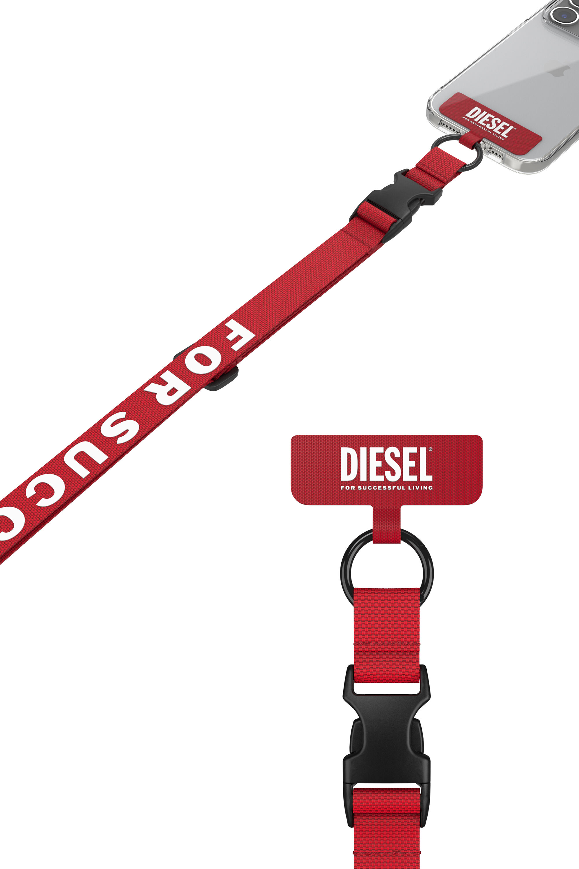 Diesel - 52945 UNIVERSAL NECKLACE, Unisex Schnur Universal für Smartphone in Rot - 4