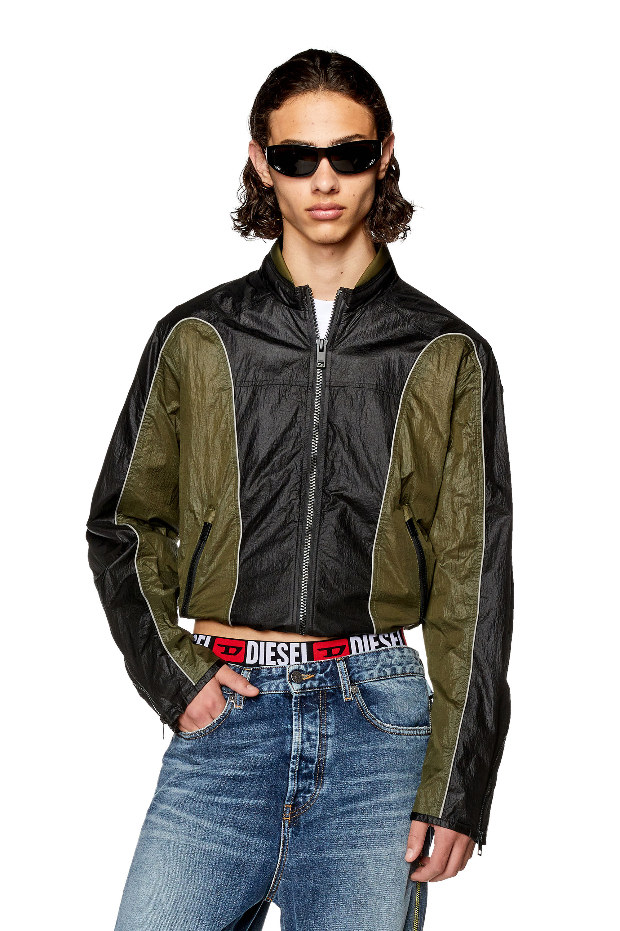 Herren Jacke aus Nylon mit Kontrastelementen | Bunt | Diesel