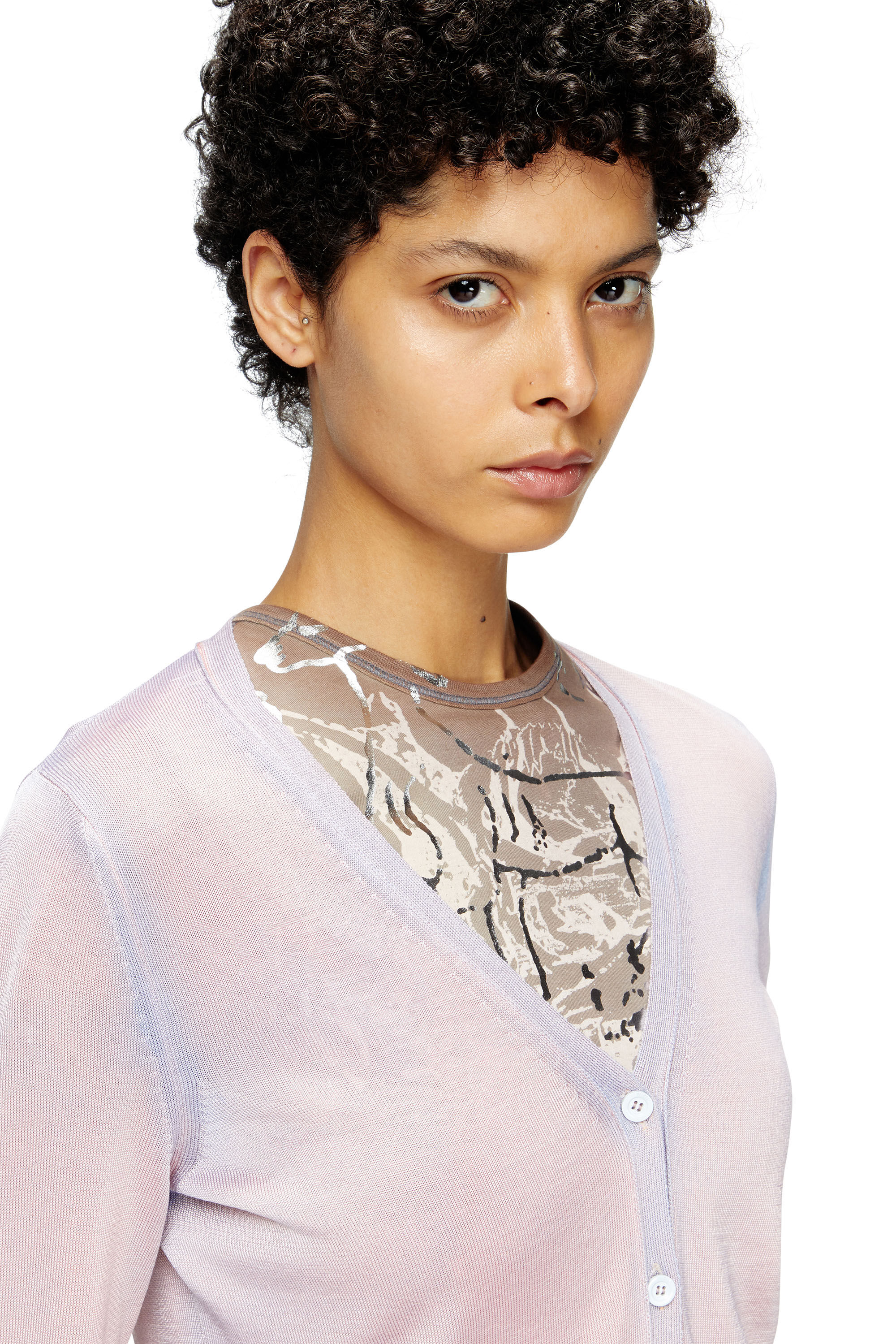 Diesel - M-VITTA, Damen Dégradé-Cardigan in Rosa - 5