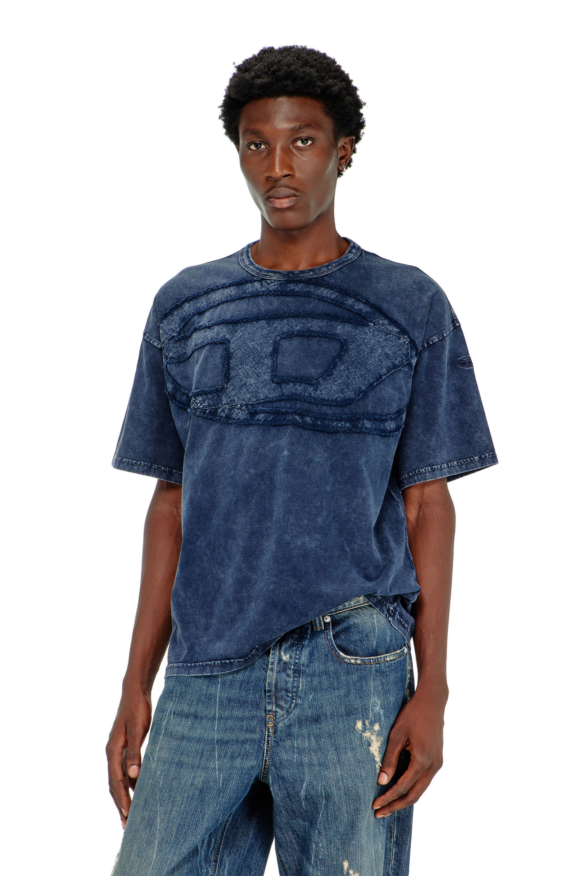 Diesel - T-BOXT-DEN, Herren Lockeres Baumwoll-T-Shirt mit Oval-D-Applikation in Mittelblau - 3