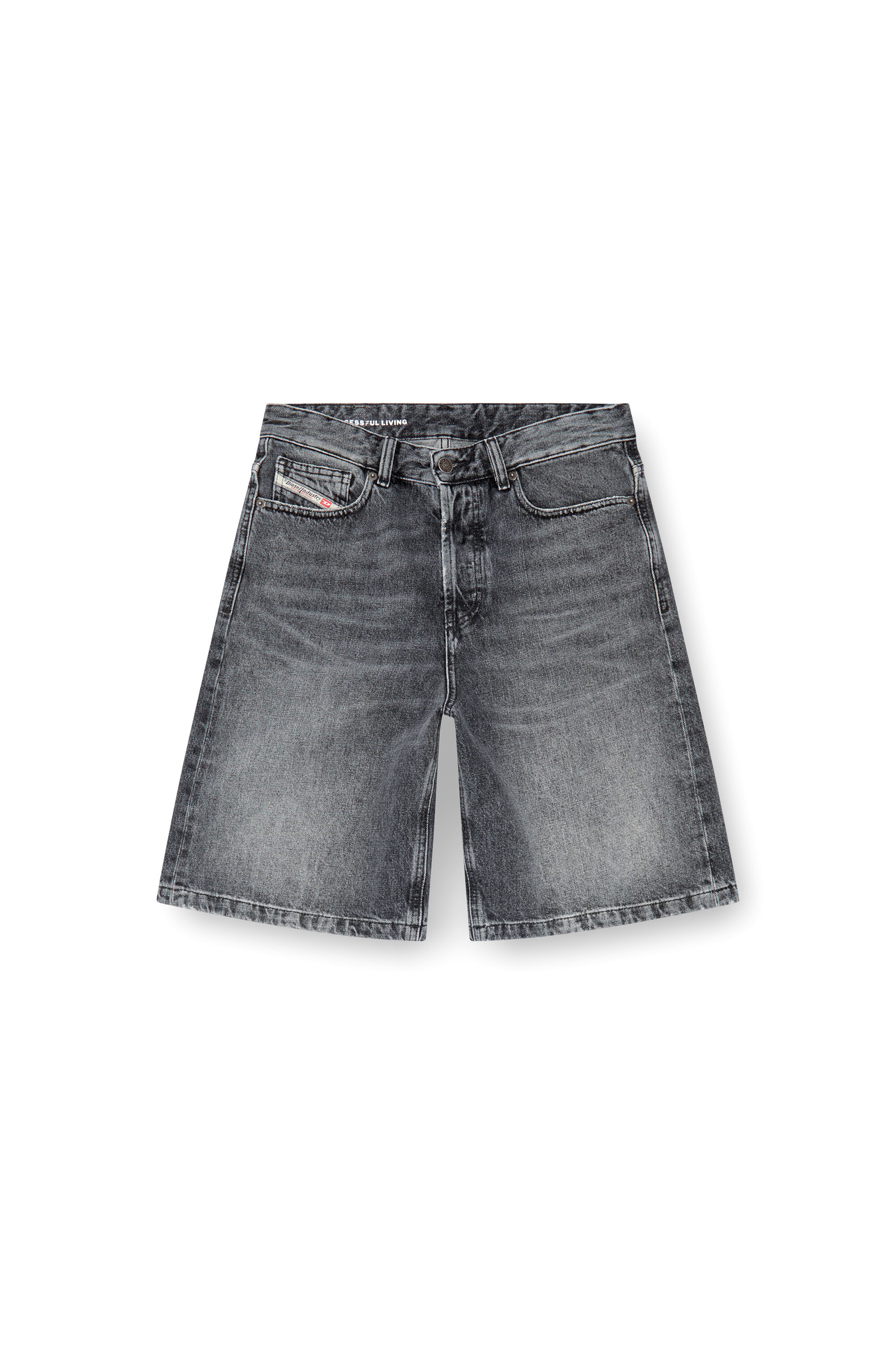 Damen Shorts aus Denim mit cleaner Waschung Schwarz Diesel