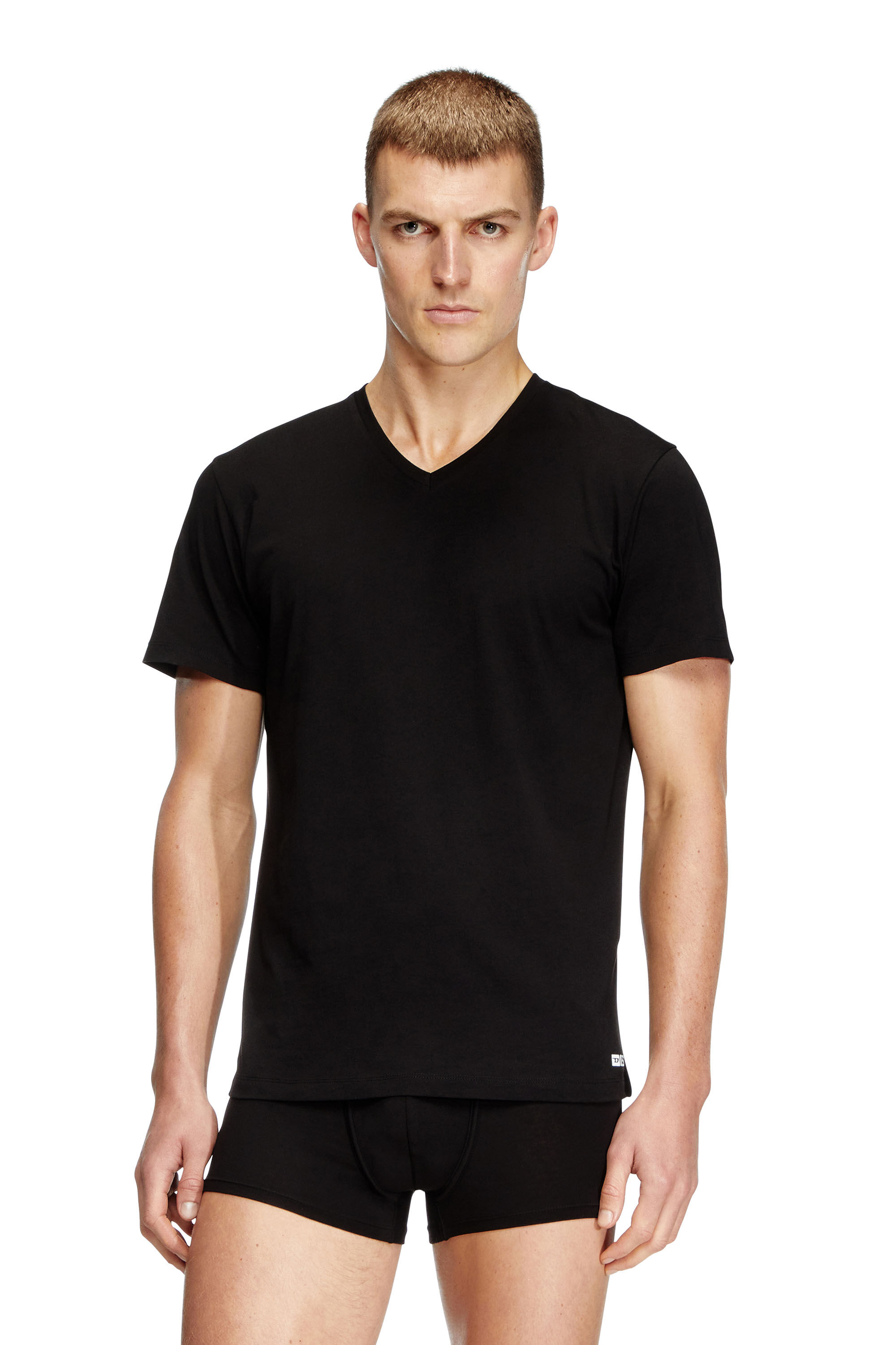 Diesel - MICHAEL-D-BOX-3PACK, Herren T-Shirts mit V-Ausschnitt im Dreierpack in Schwarz - 3