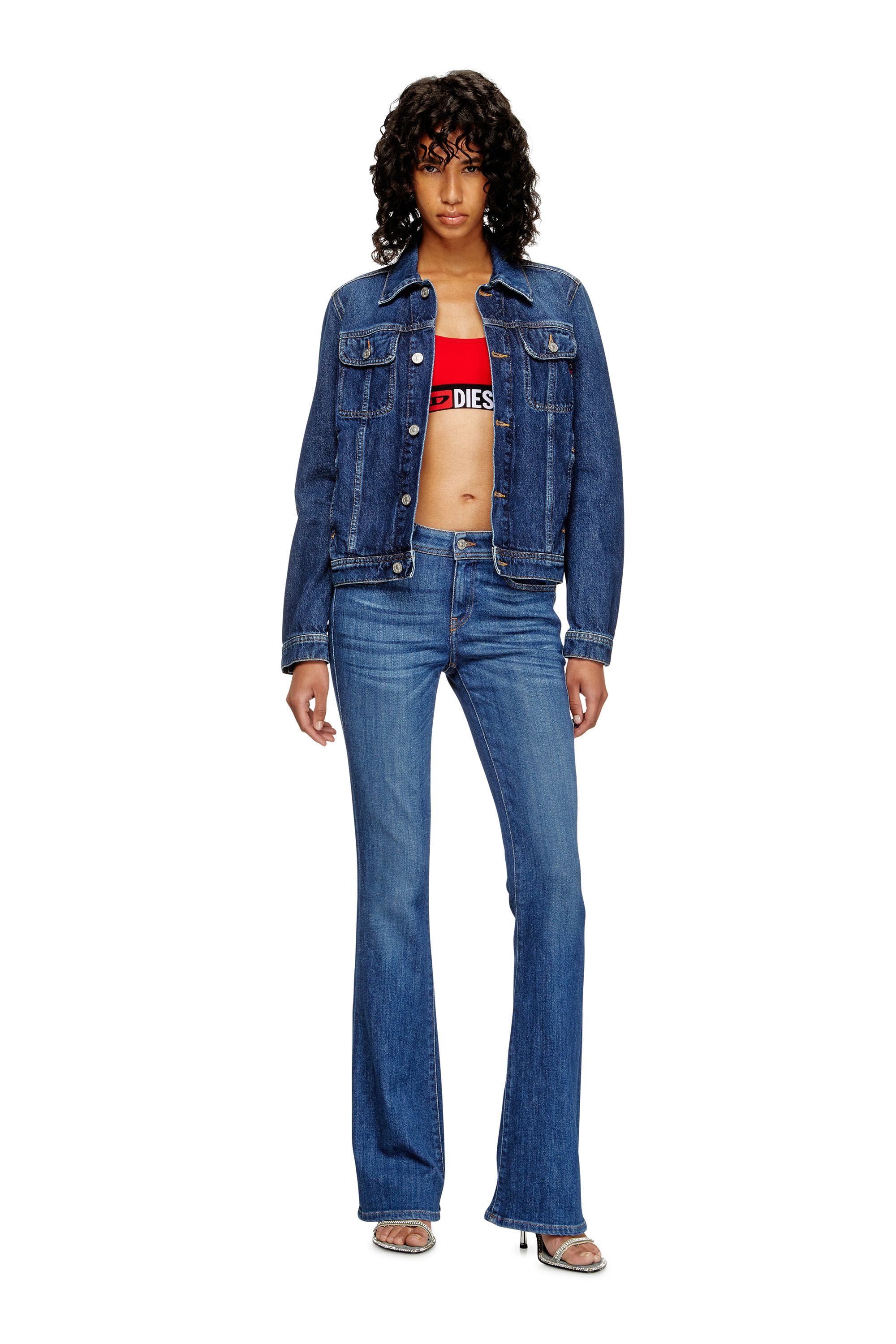 Diesel - UFSB-ORIBA, Damen Bralette mit Logoband in Rot - 5