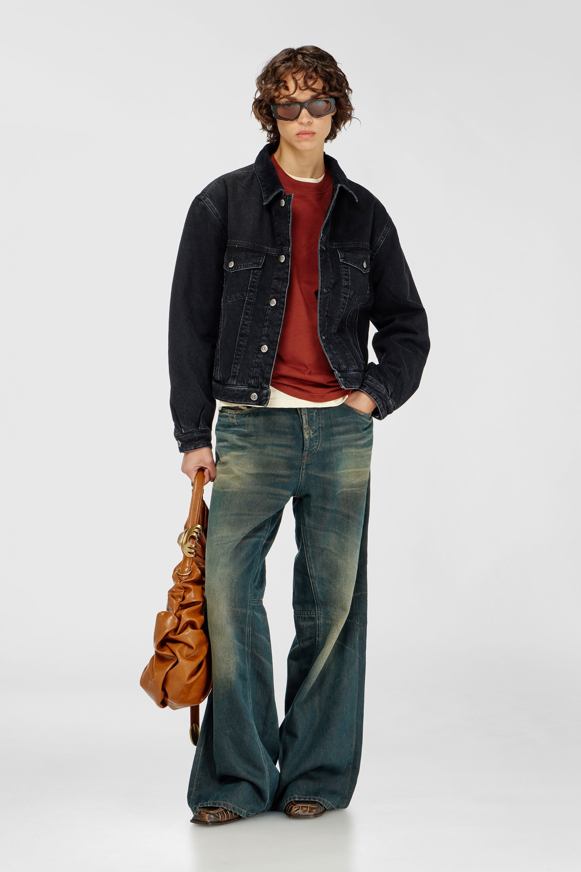 Diesel - D-RANGER-T, Unisex Gesteppte Truckerjacke aus Denim in Schwarz - 7