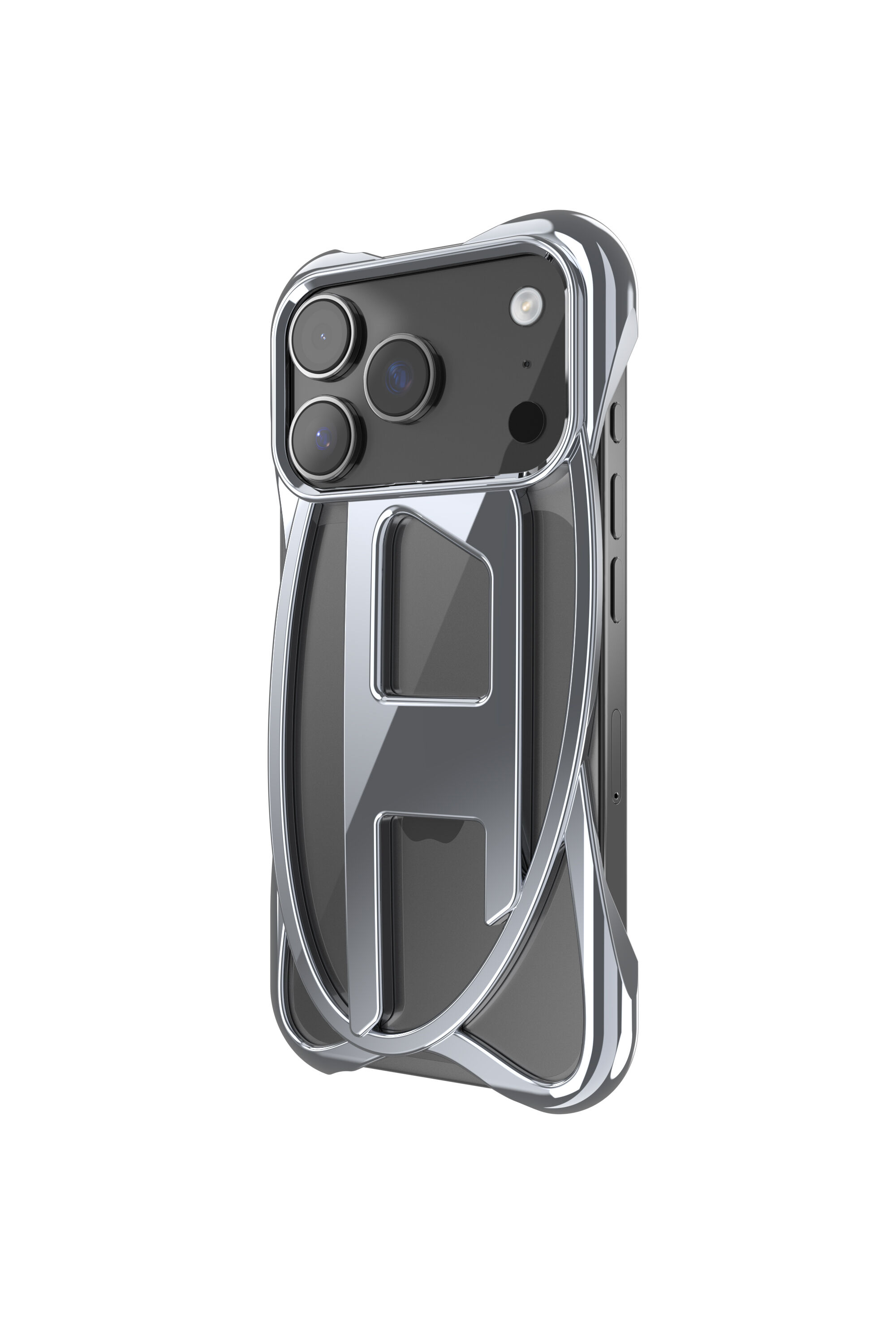Diesel - 60445  D FRAME CASE, Unisex Caged D Glänzende Hülle für iPhone 17 Pro in Dunkelgrau - 5