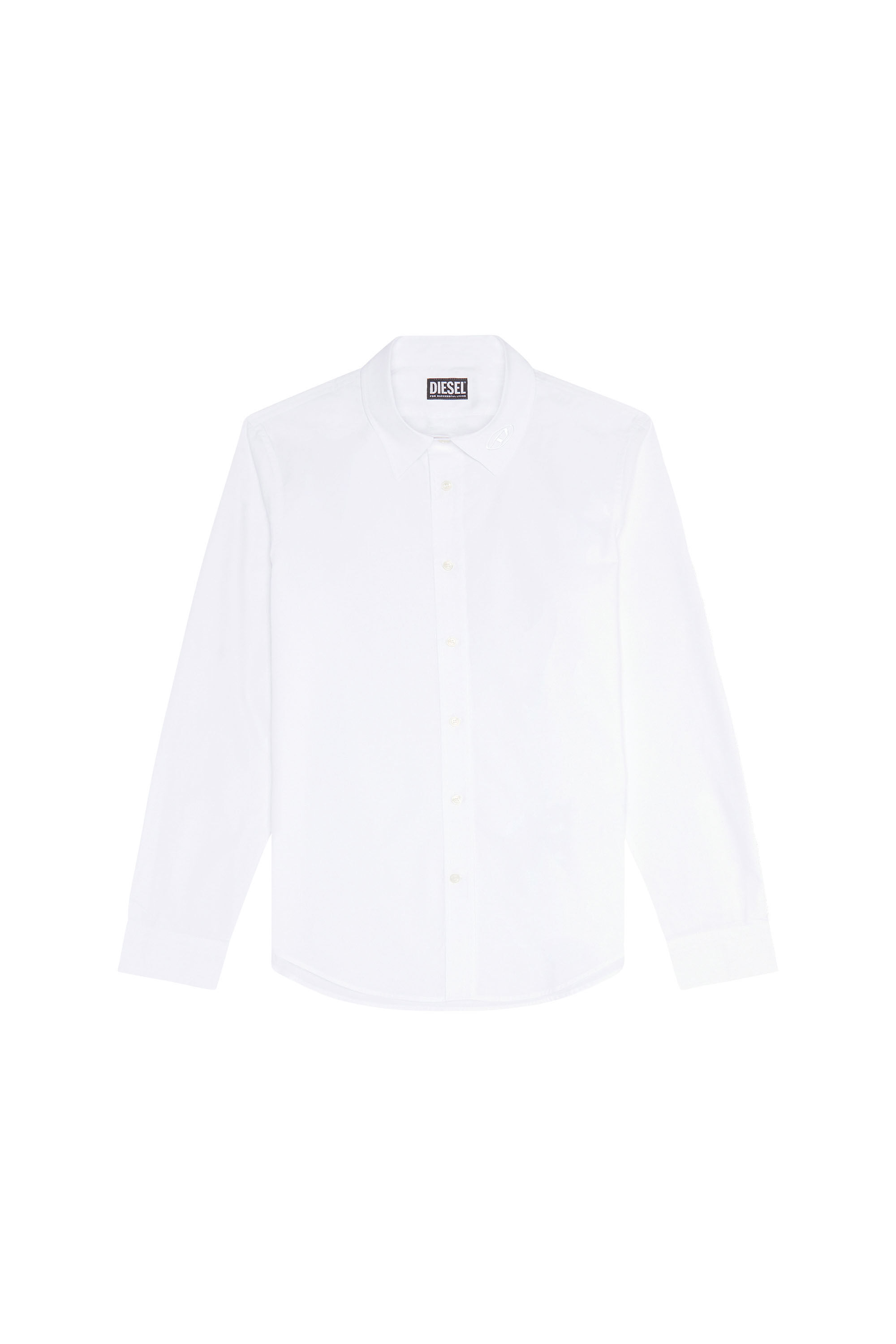 Diesel - S-BEN-CL-A, Herren Shirt aus Baumwolle mit farbgleicher Logo-Stickerei in Weiß - 2