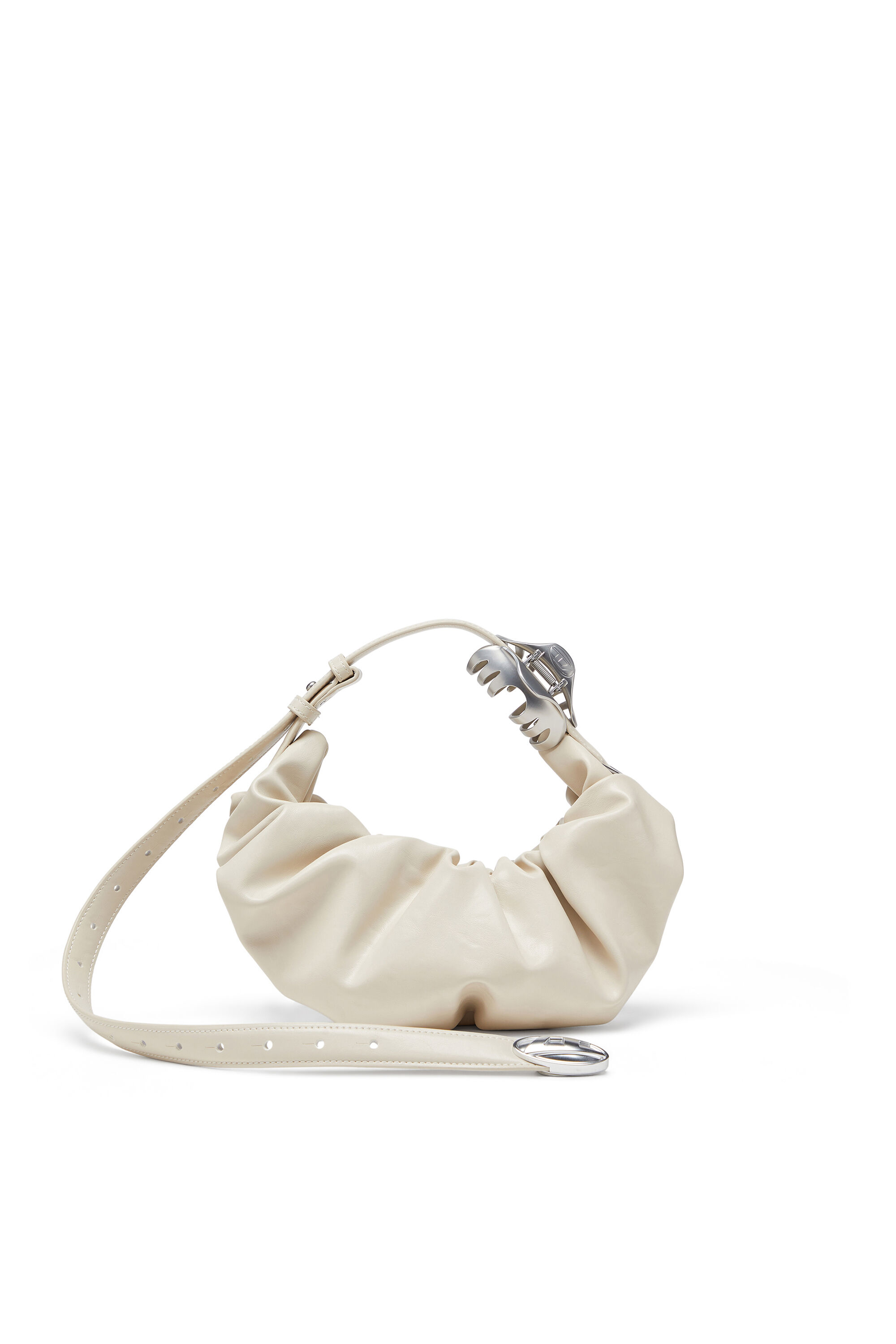 Diesel - GRAB-D HOBO S, Damen Grab-D-Small Hobo-Tasche mit gerafftem Design in Wei&szlig; - 1
