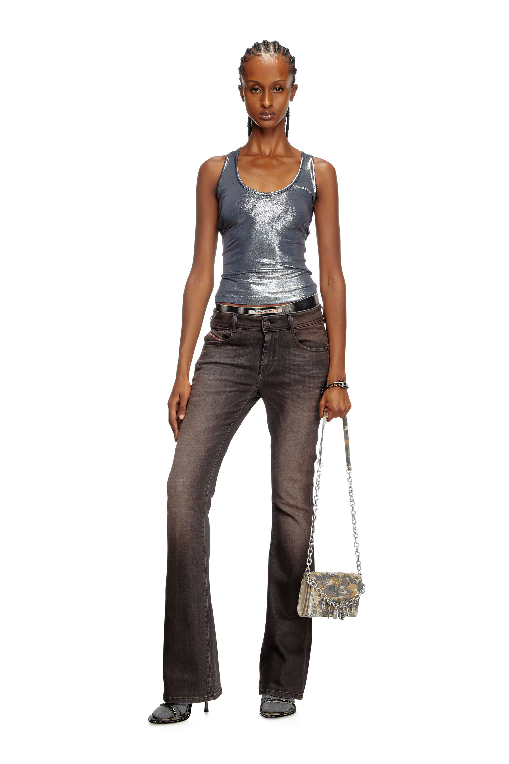 Diesel - T-AMA, Damen Metallic-Tanktop in Blau - 1