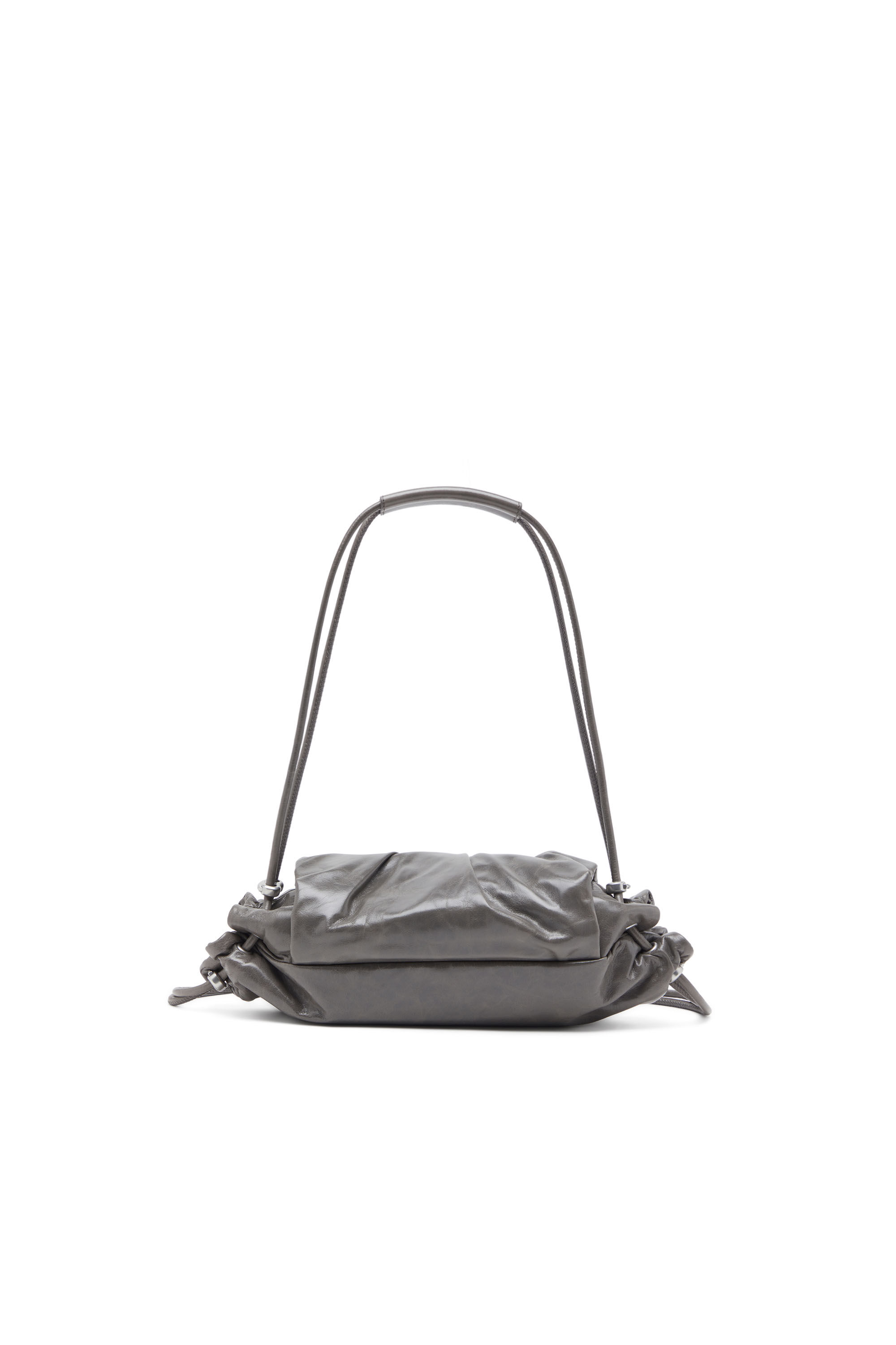 Diesel - SCRUNCH-D SHOULDER S, Damen Scrunch-D S-Schultertasche aus Knitter-Leder in Grau - 3