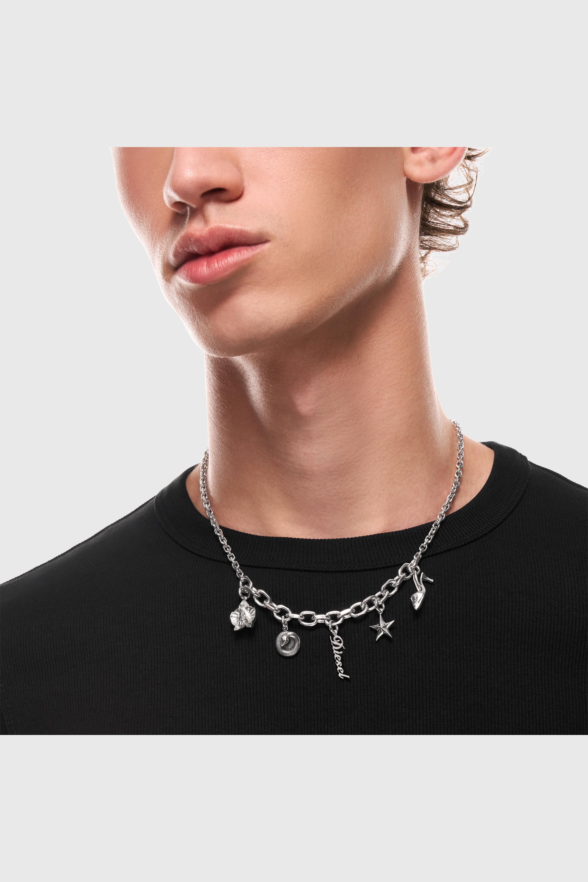 Diesel - DX1745040, Unisex Charm-Halskette aus Edelstahl in Silber - 5