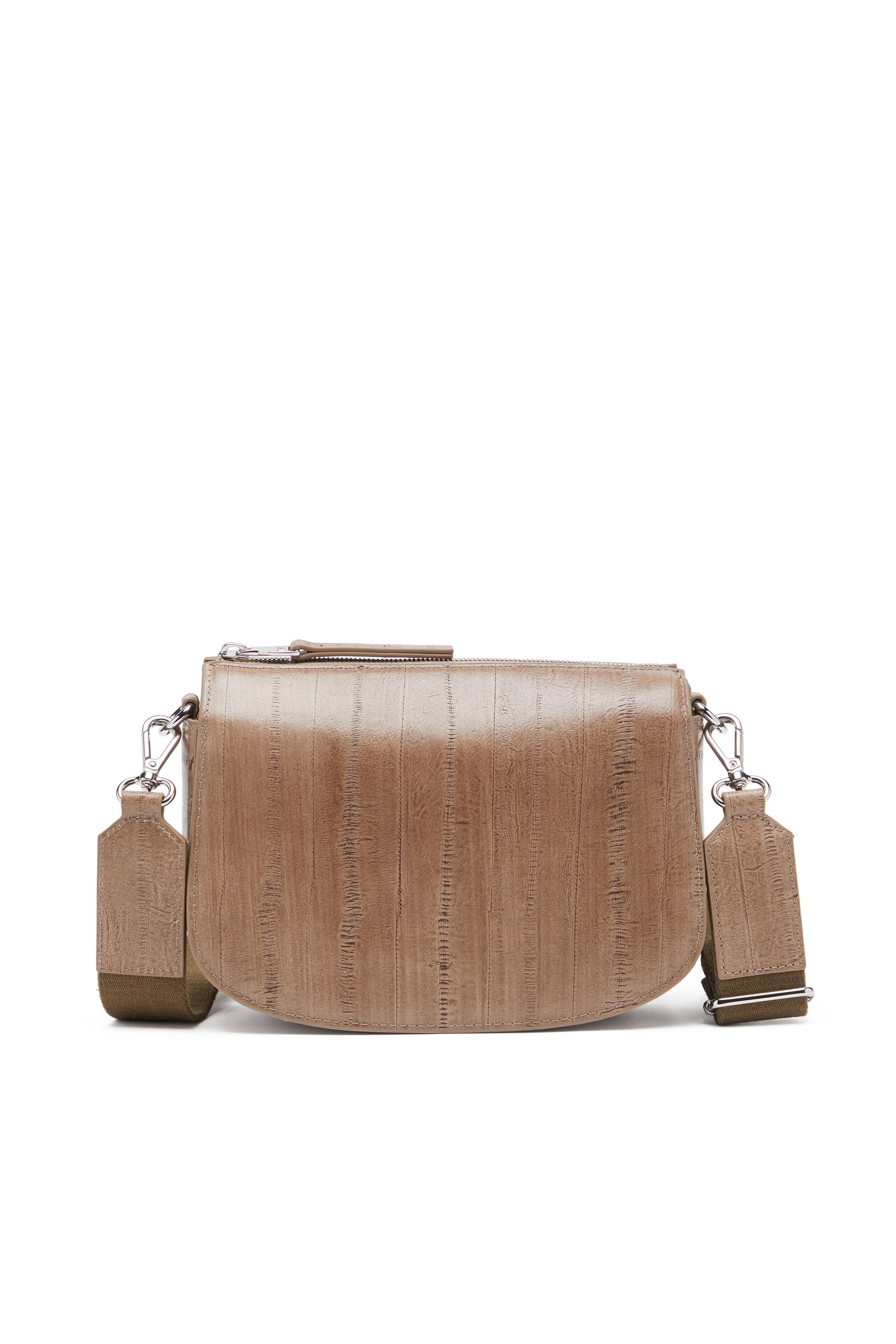 Diesel - 1DR CAMERA BAG, Herren 1DR-Kameratasche aus Leder mit Aal-Effekt in Hellbraun - 3