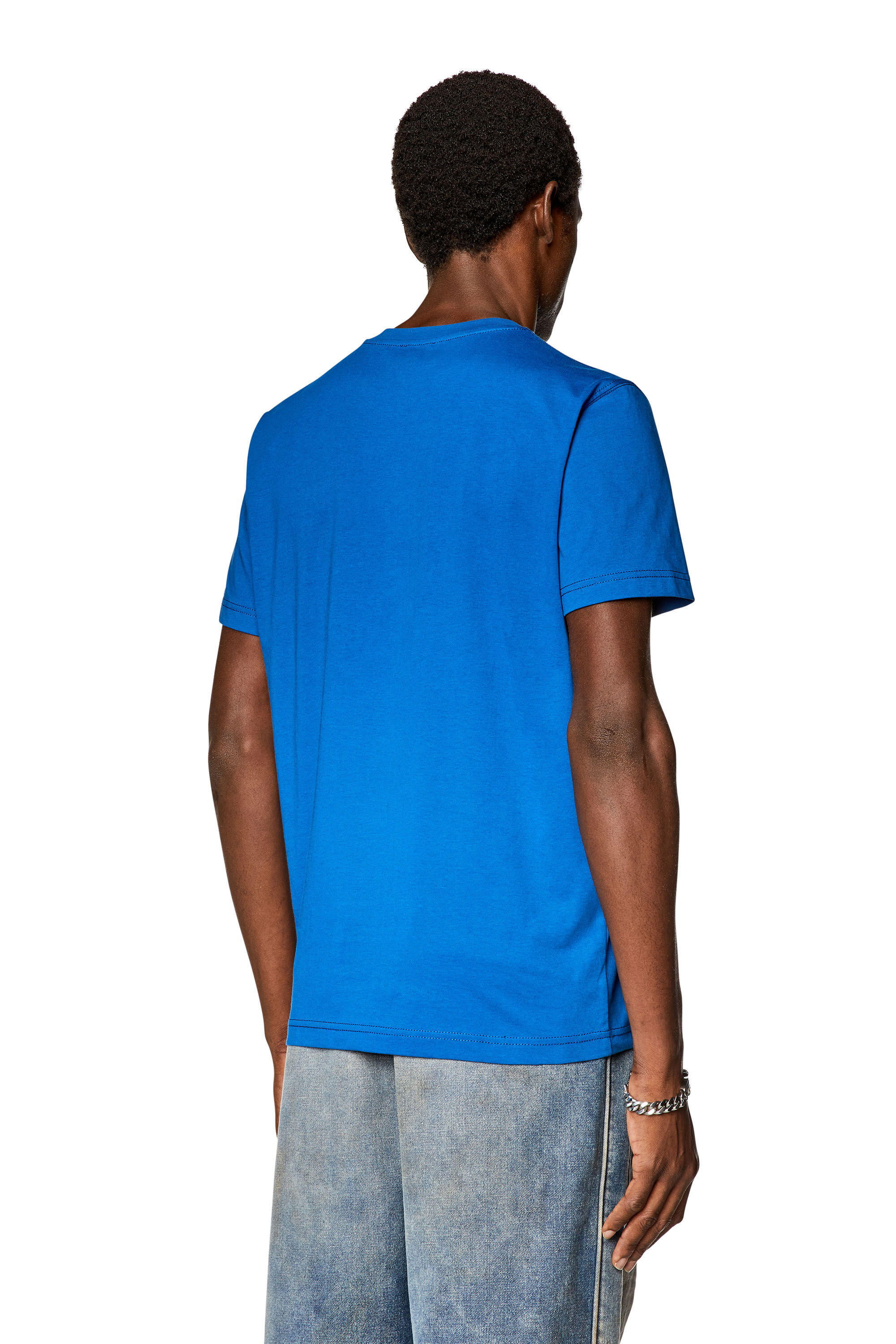 Diesel - T-DIEGOR-K68, Herren T-Shirt mit Metallic-Logos in Blau - 4