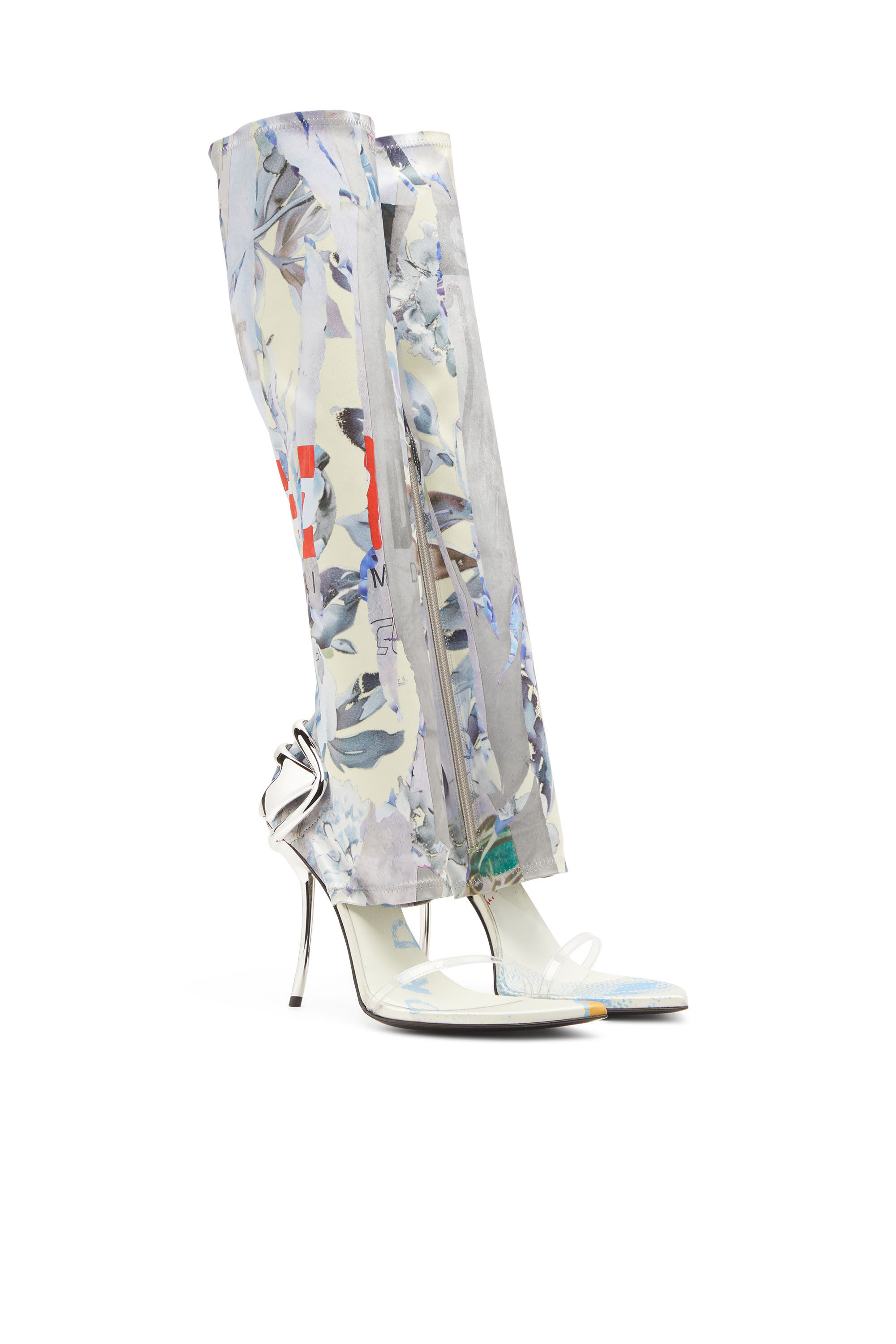 Diesel - D-TEN&HALF SDL KB, Damen Hybridsandalen mit Grafik-Print in Weiss/Blau - 2
