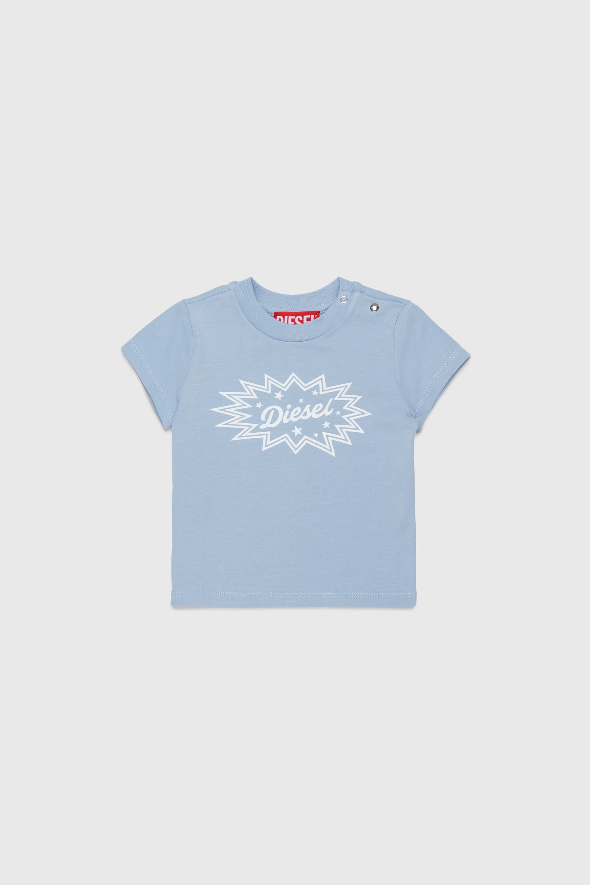 Diesel - TFUMCB, Damen Stretch-cotton T-shirt mit starburst logo print in Hellblau - 1