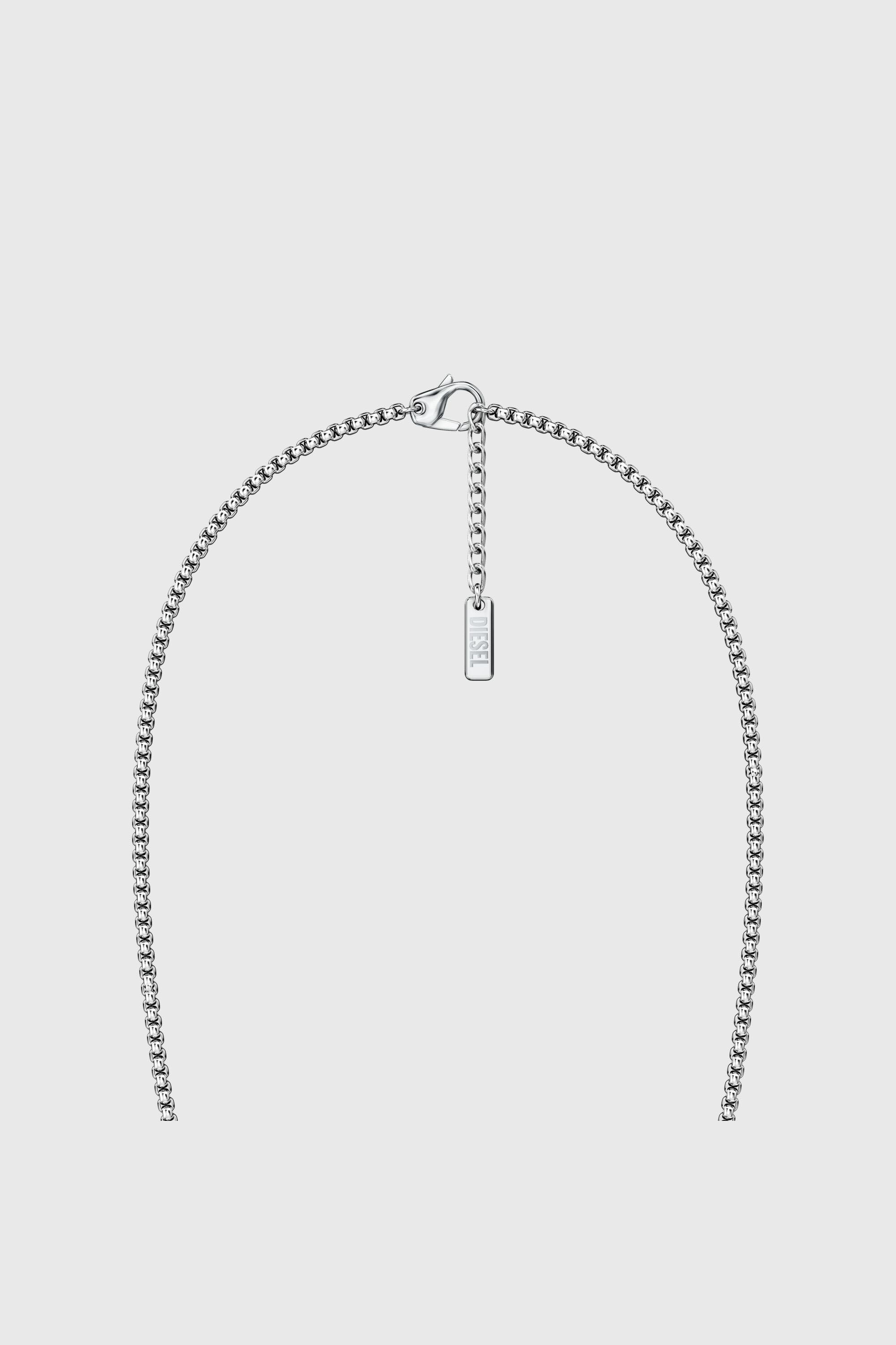 Diesel - DX1689040 JEWELLERY, Unisex Anh&auml;nger-Halskette aus Edelstahl in Silber/Rot - 3