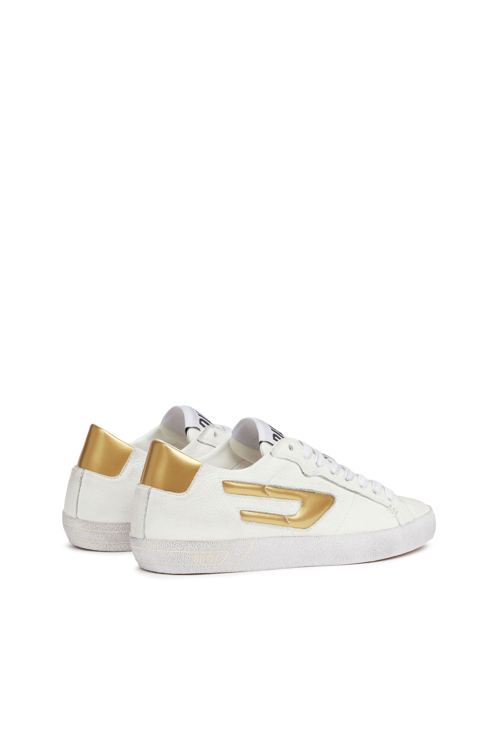 Diesel - S-LEROJI LOW W, Damen S-Leroji Low W - Low Tops mit Metallic-D-Logo in Weiss/Gelb - 5