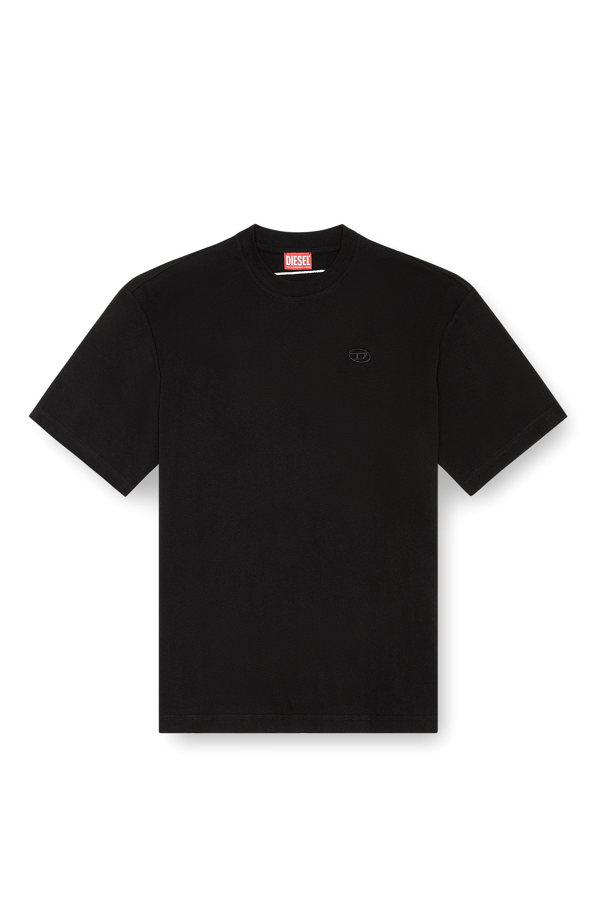 Diesel - T-BOGGY-MEGOVAL-D, Herren T-Shirt mit gro&szlig;er Oval D-Stickerei in Schwarz - 2