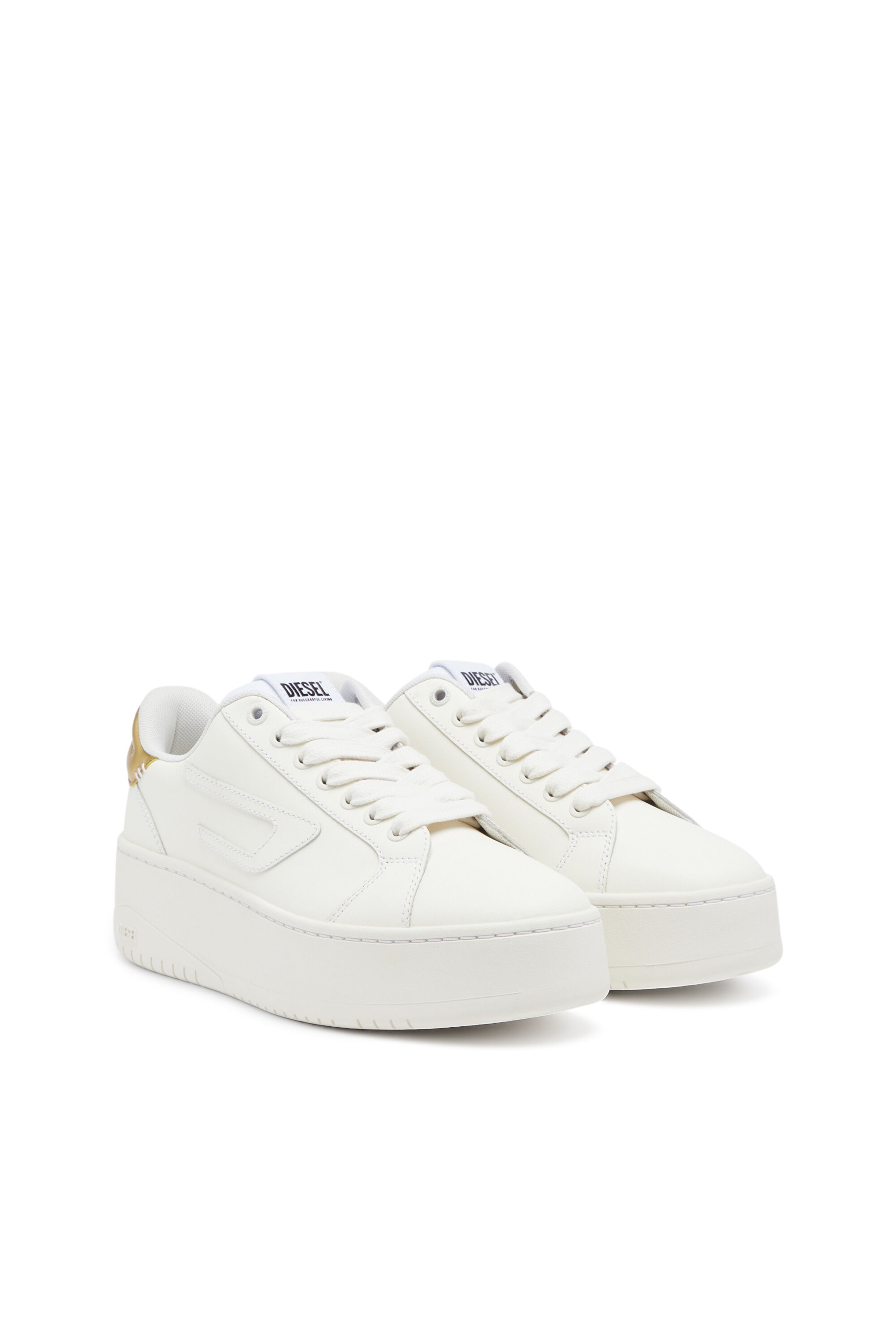 Diesel - S-ATHENE BOLD W, Damen S-Athene Bold-Low Top-Sneakers mit Flatform-Sohle in Gold/Weiß - 2