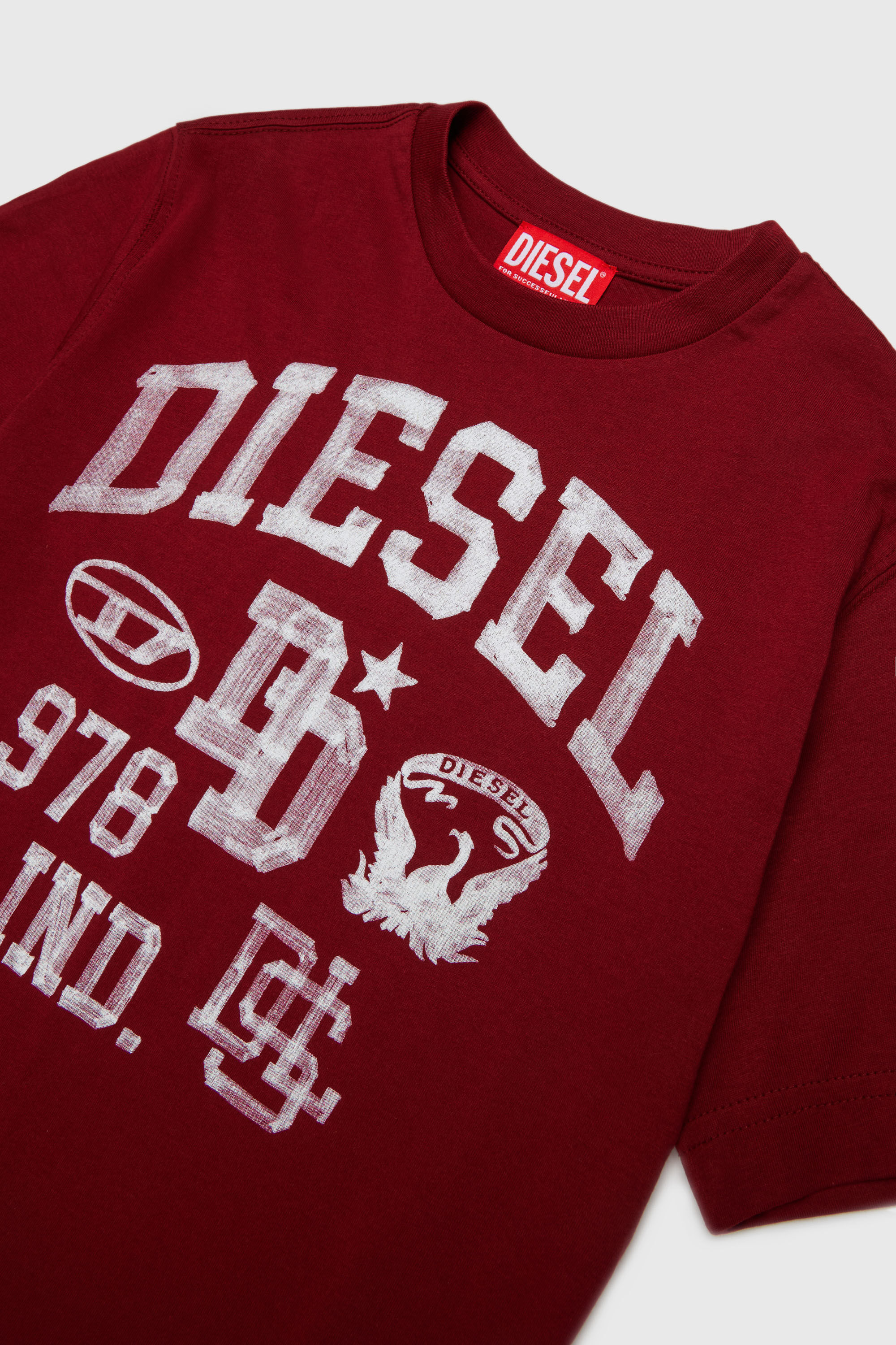 Diesel - TBAND OVER, Herren Baumwoll-T-Shirt mit varsity-Grafik in Rot - 3