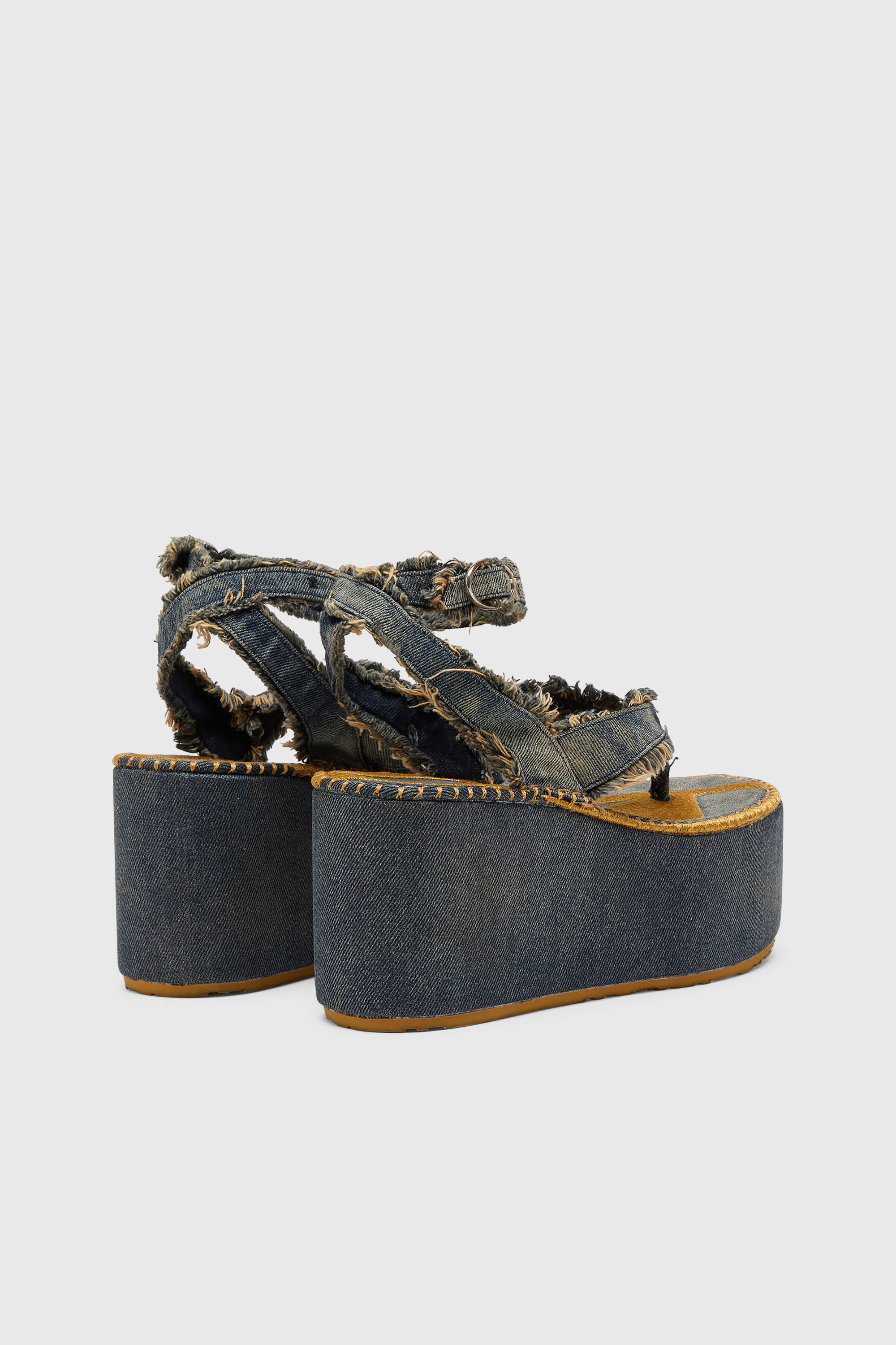 Diesel - SA-NIKOLA SANDAL, Damen Sa-Nikola &ndash; Sandale aus Denim mit ausgefransten Details in Blau/Grau - 3